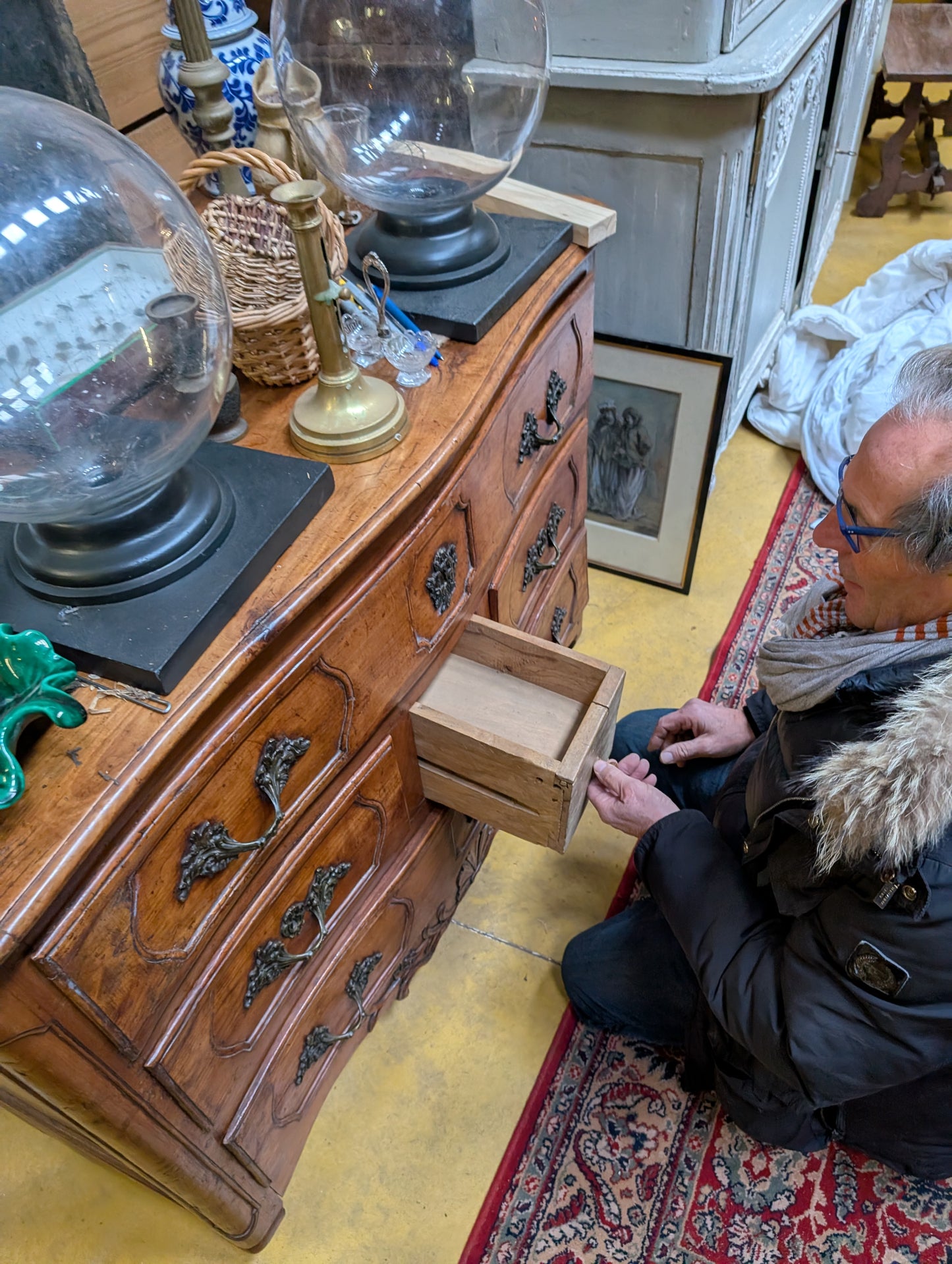 18th century French antiques Parisian walnut chest of drawers