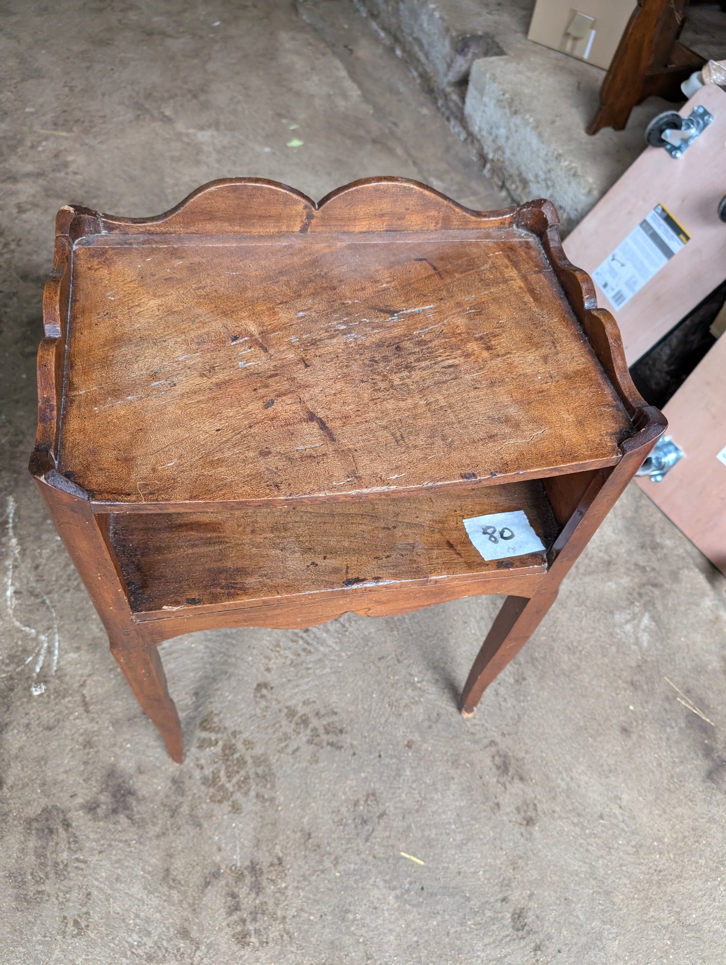 Provincial Louis XV oak bedside table