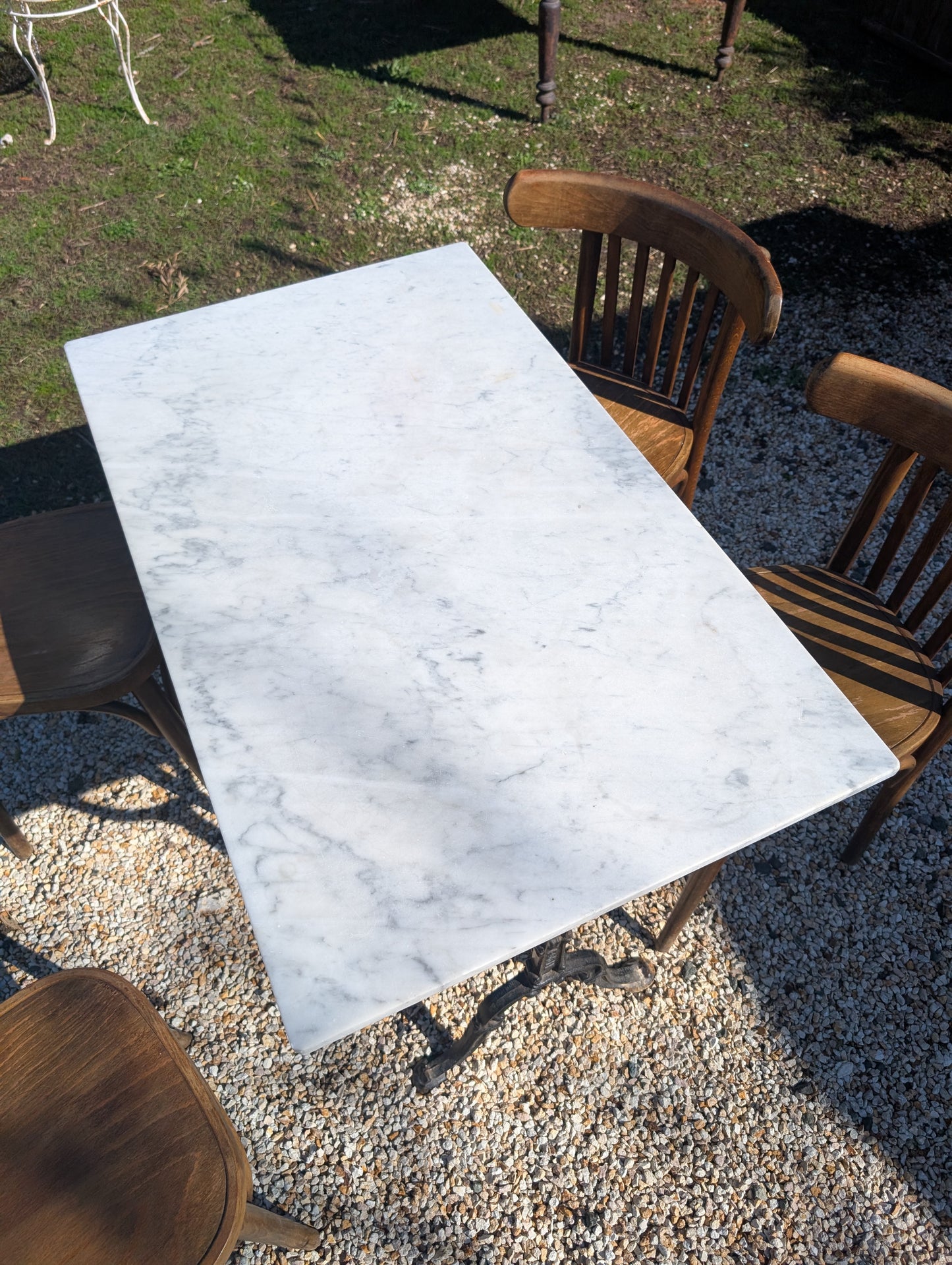 French Bistro Table with marble top XIXth C.