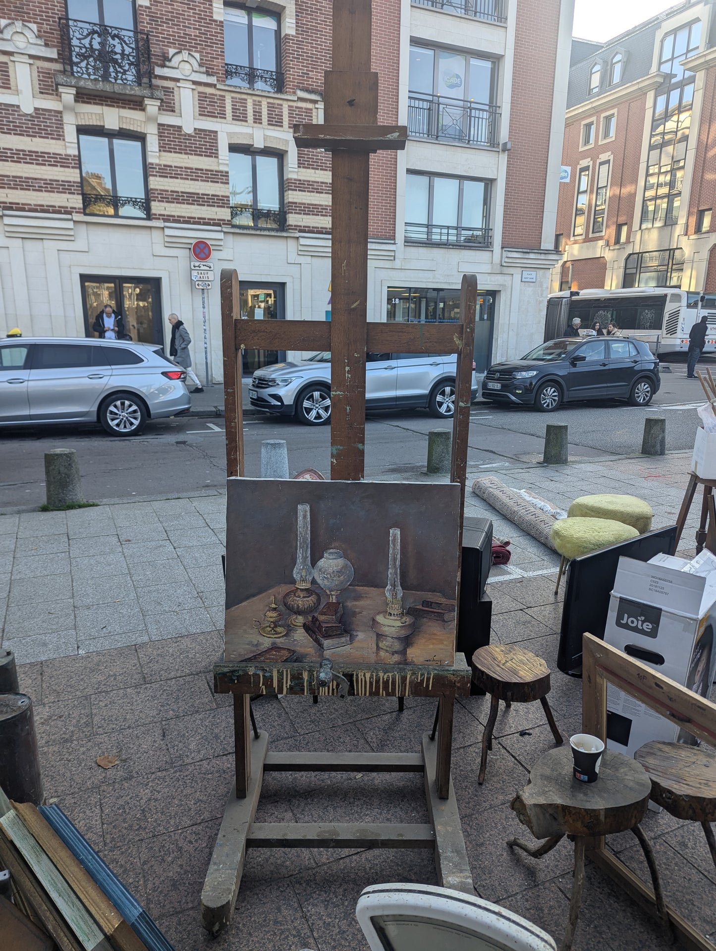 Antique Painting Easel of Normandie Artist