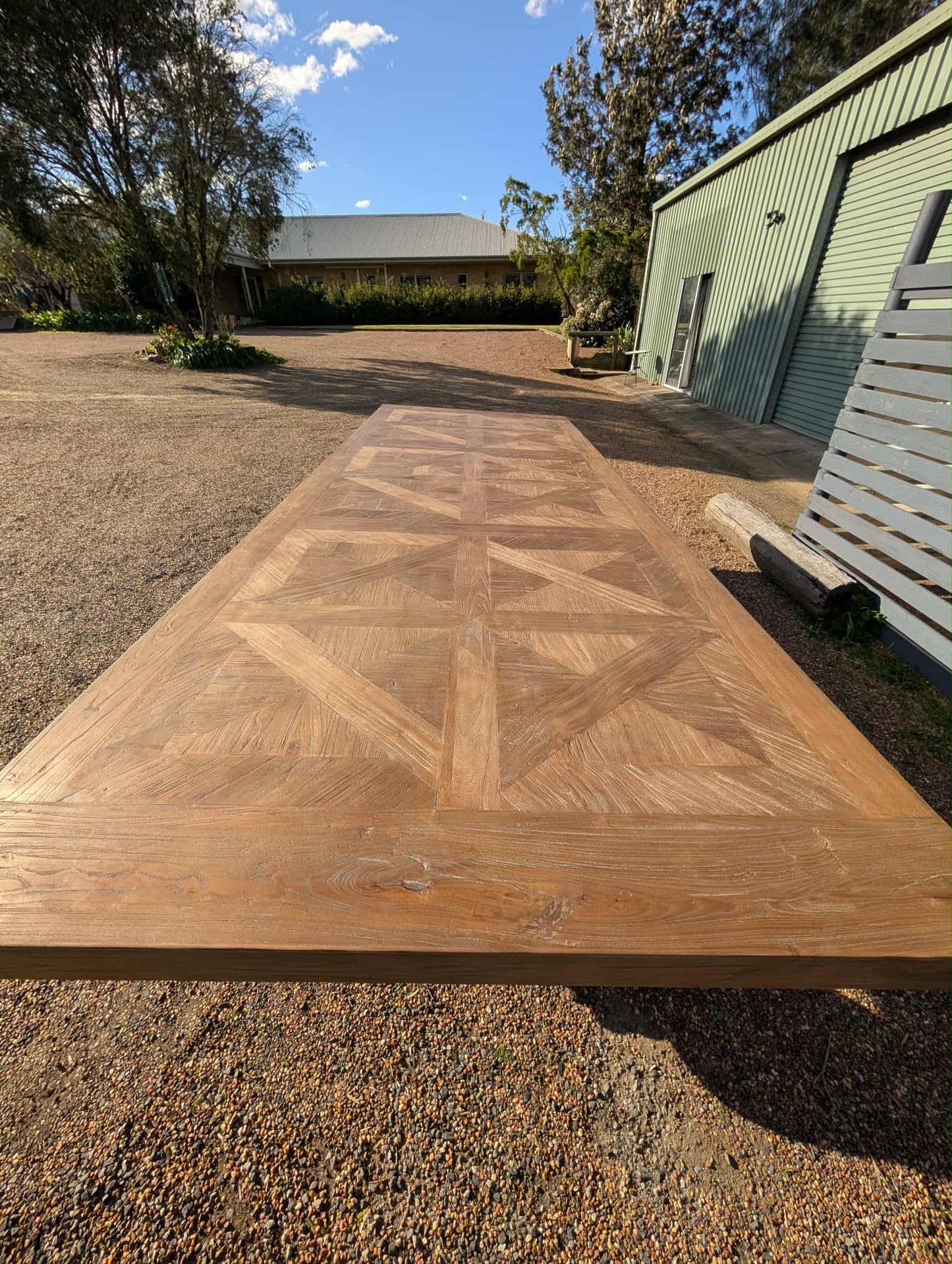 Big Modern Elm Parquetry dining table