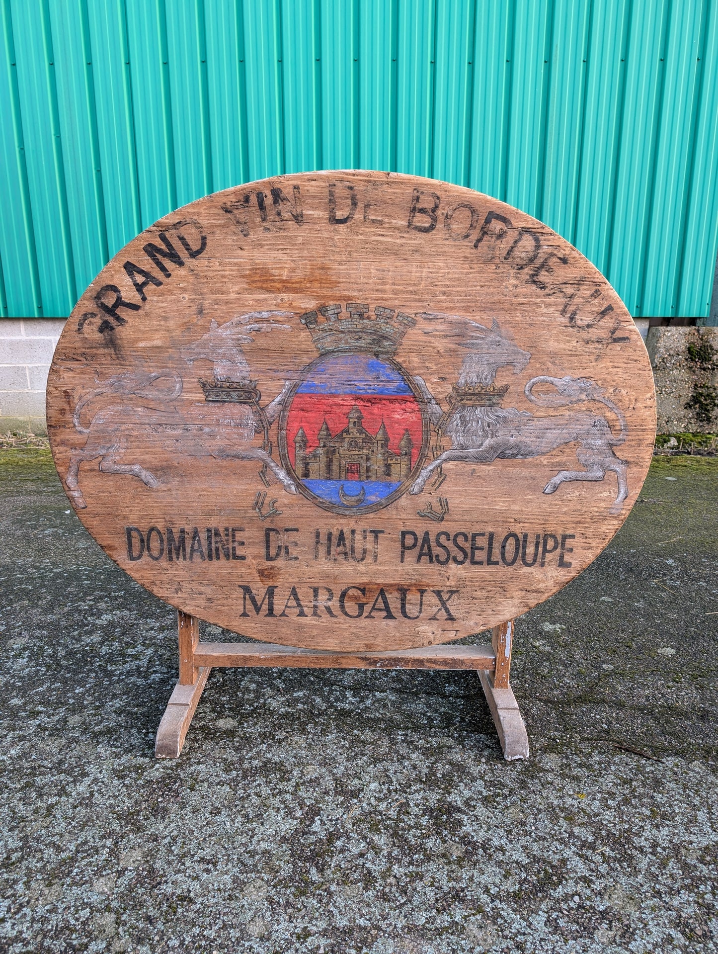 Antique French Wine Tasting Table, Grand Vin De Bordeaux Margaux, 19th Century