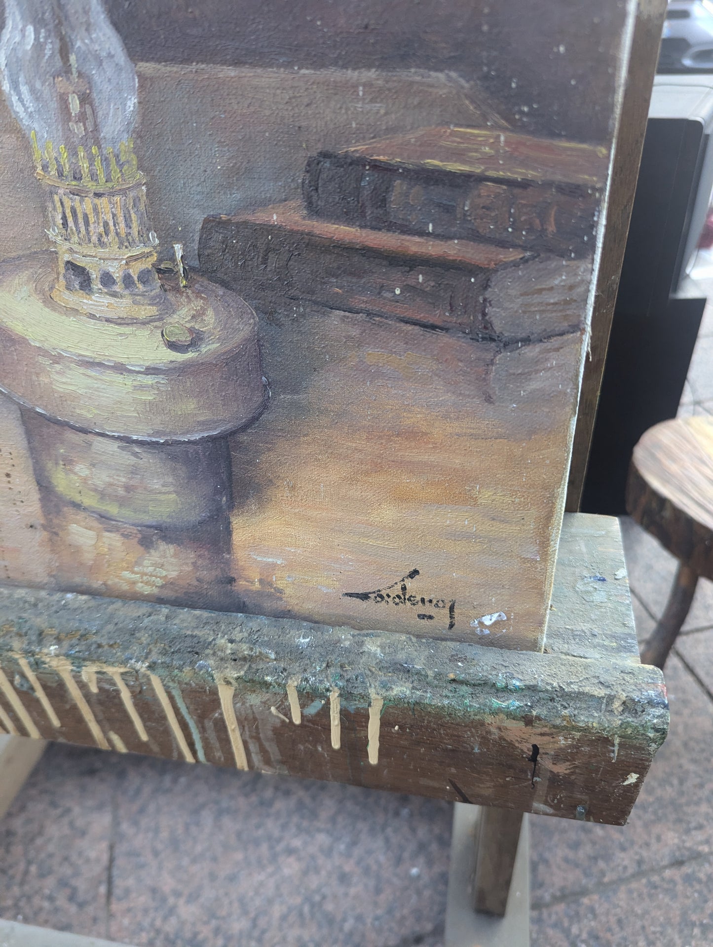 Antique Painting Easel of Normandie Artist
