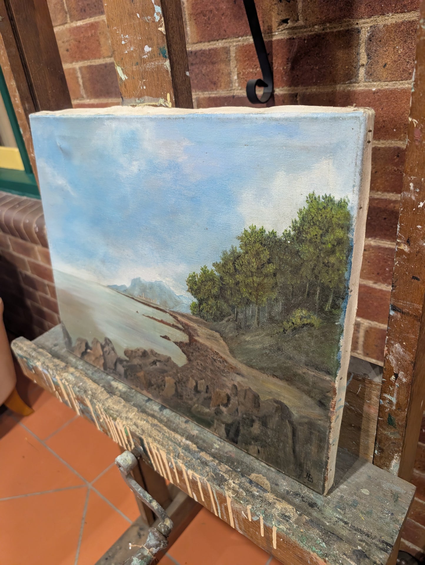 Coastal landscape - oil on canvas - mid CXXth