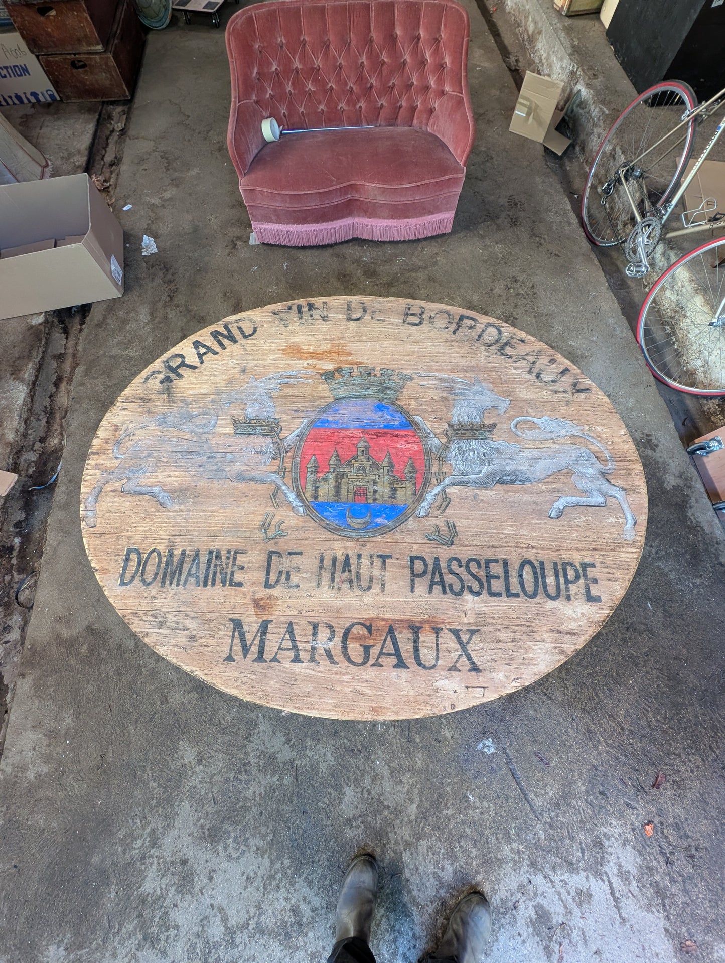 Antique French Wine Tasting Table, Grand Vin De Bordeaux Margaux, 19th Century