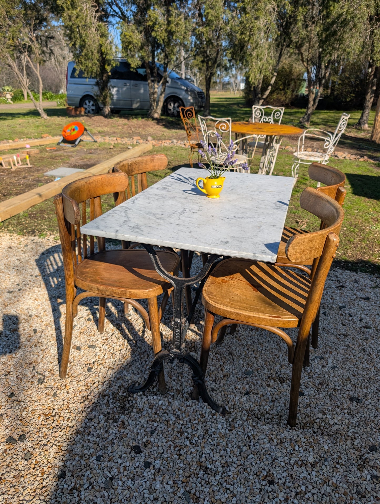 French Bistro Table with marble top XIXth C.