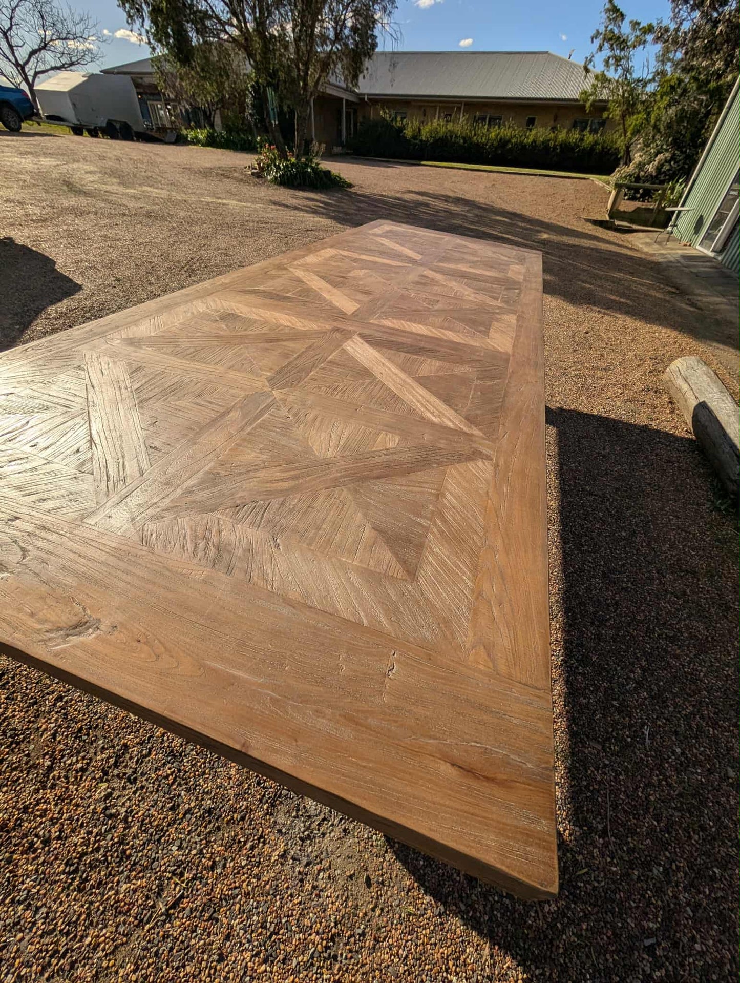 Big Modern Elm Parquetry dining table
