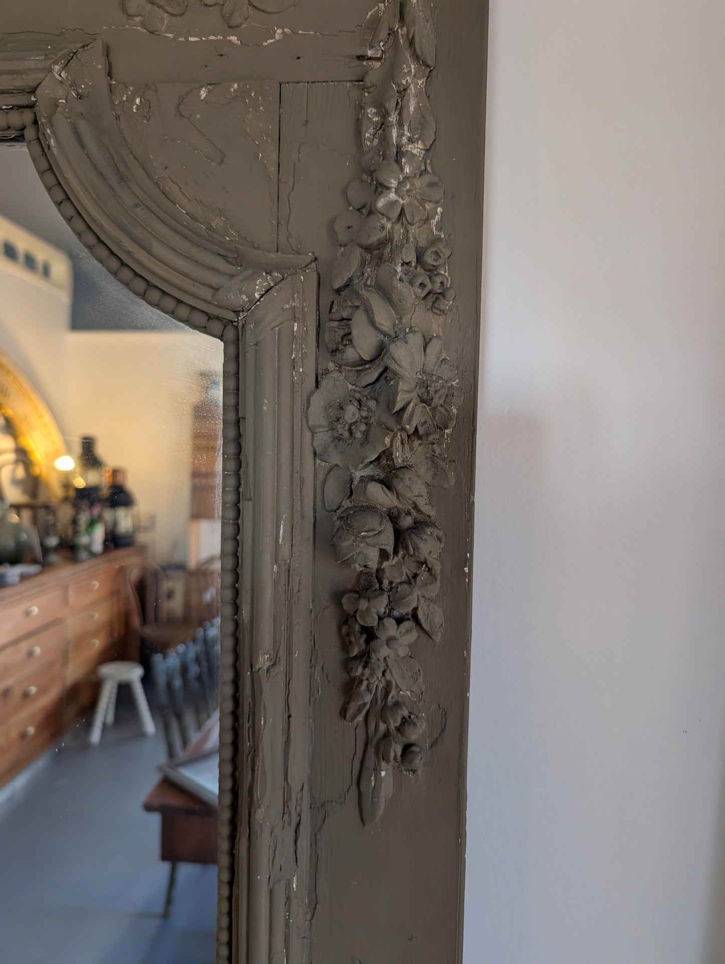 Louis XVI Style Castle Mirror with Putti