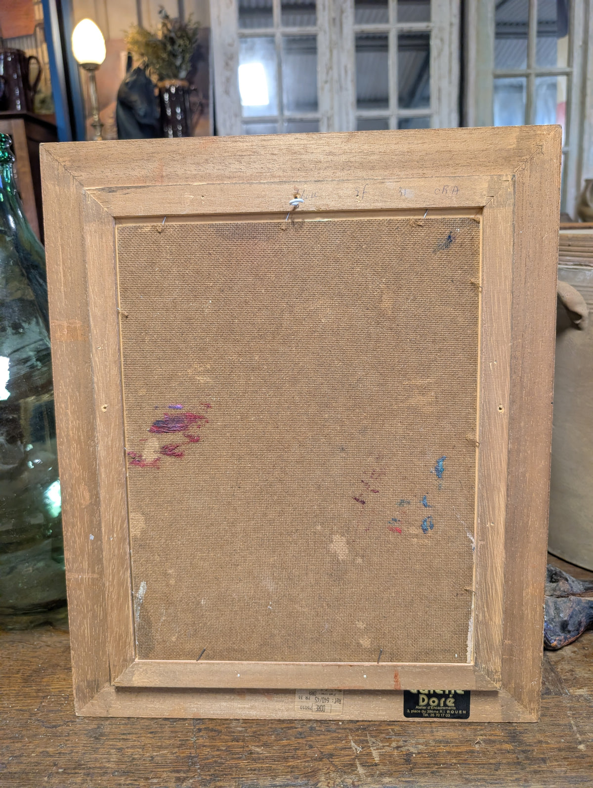 Mid-Century French Impressionist Floral Still Life – Oil on Board by M. Claire