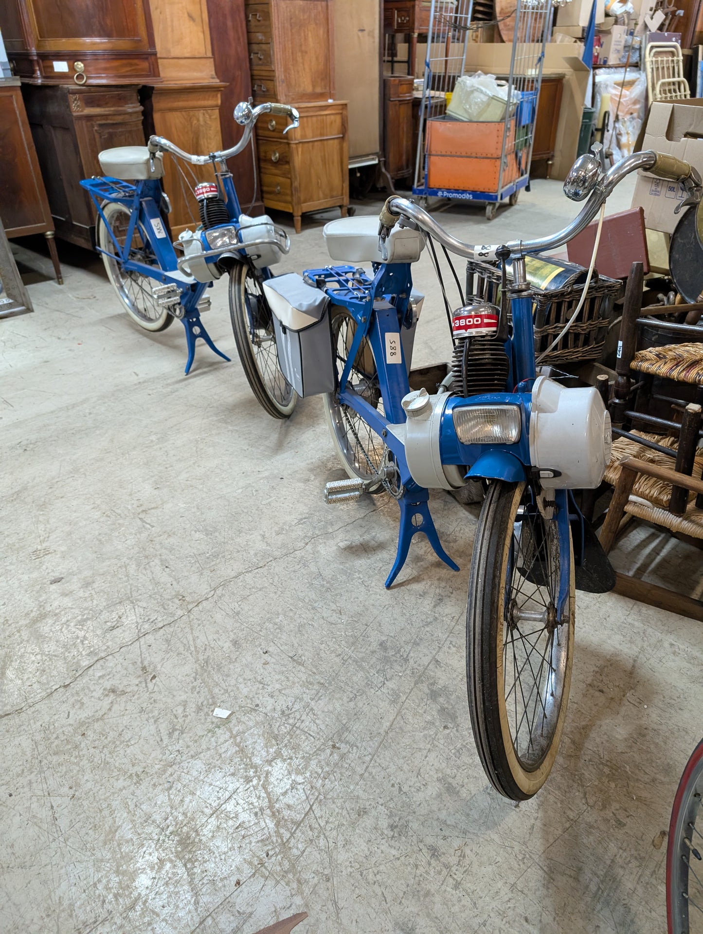Pair of blue Solex bike 60's