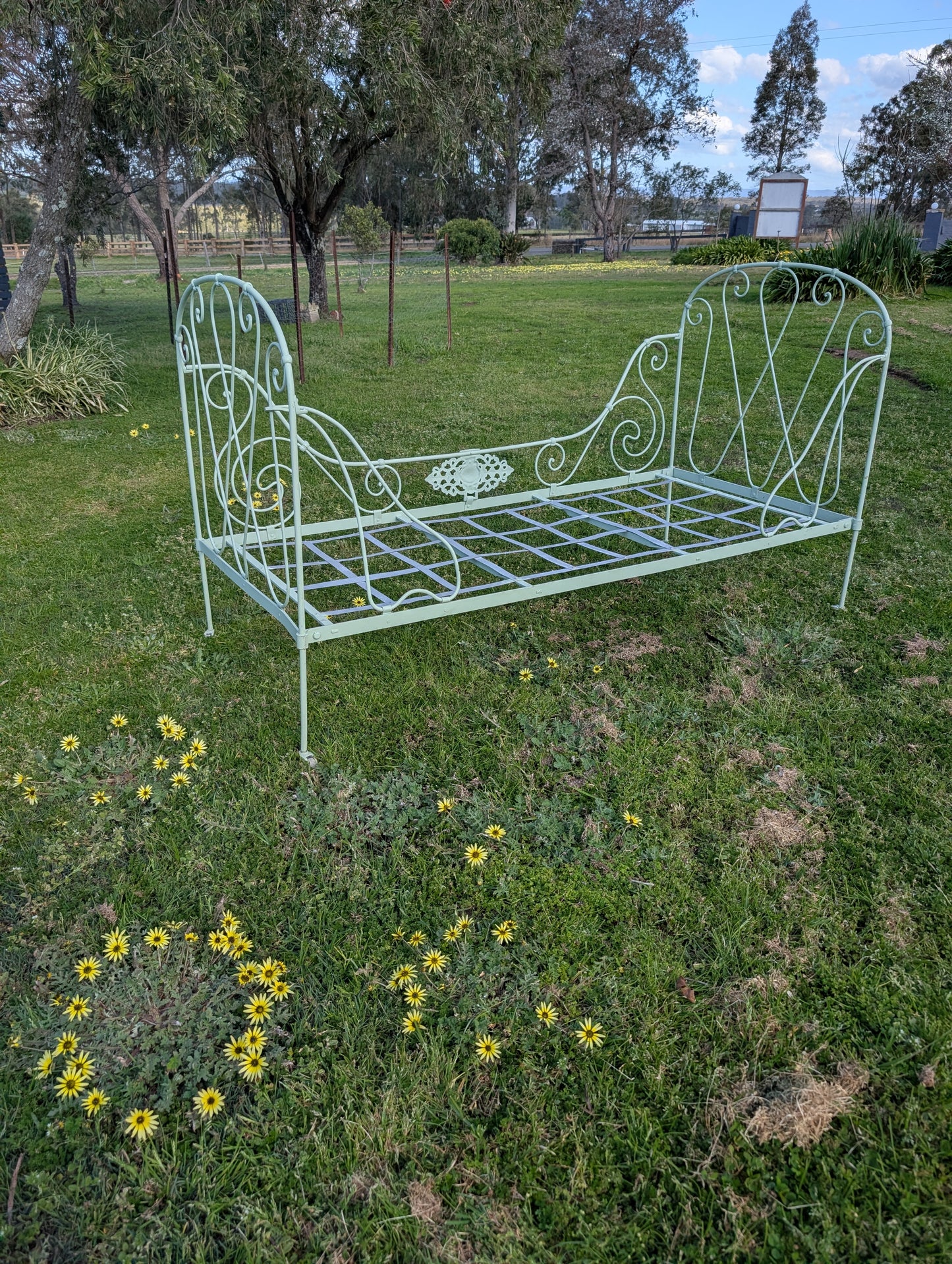 19th Century French wrought iron folding bed