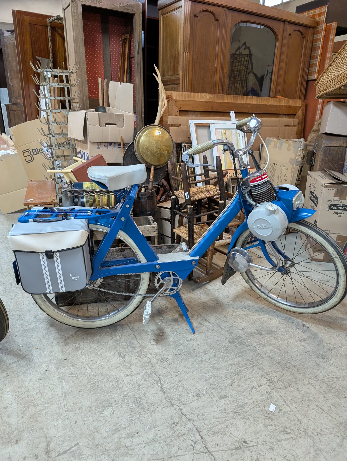 Pair of blue Solex bike 60's