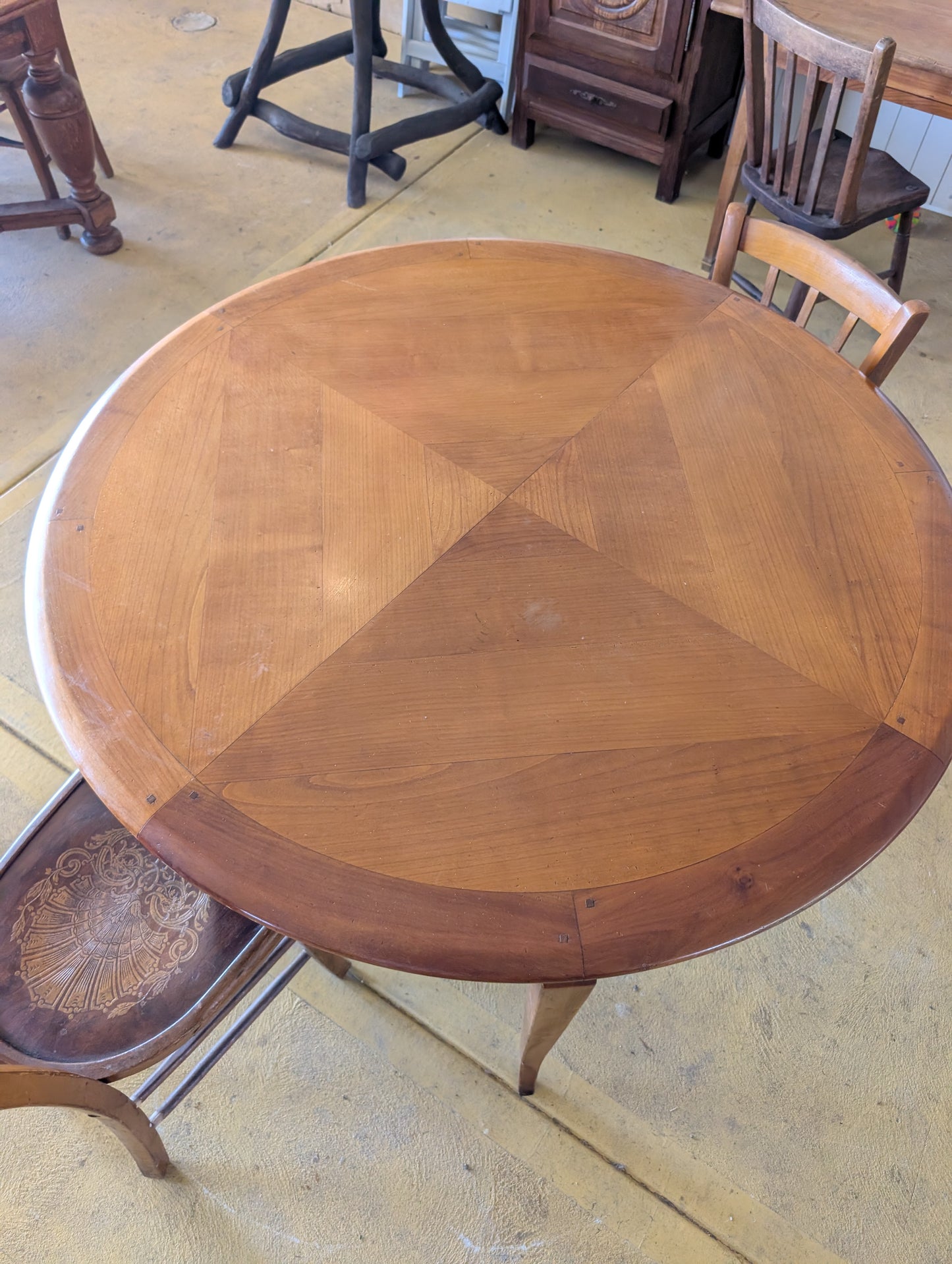 Cherry wood dining table with extensions