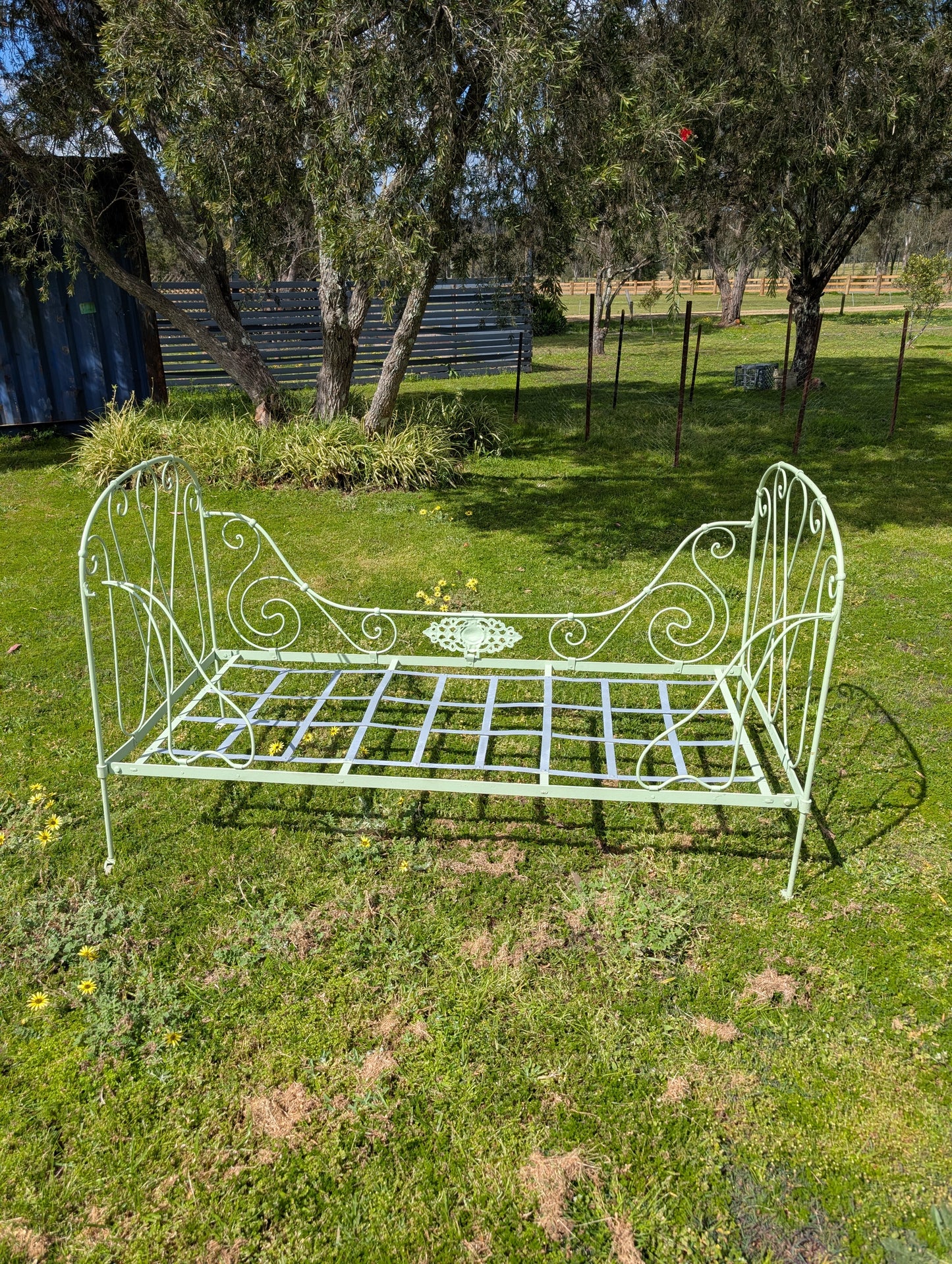 19th Century French wrought iron folding bed