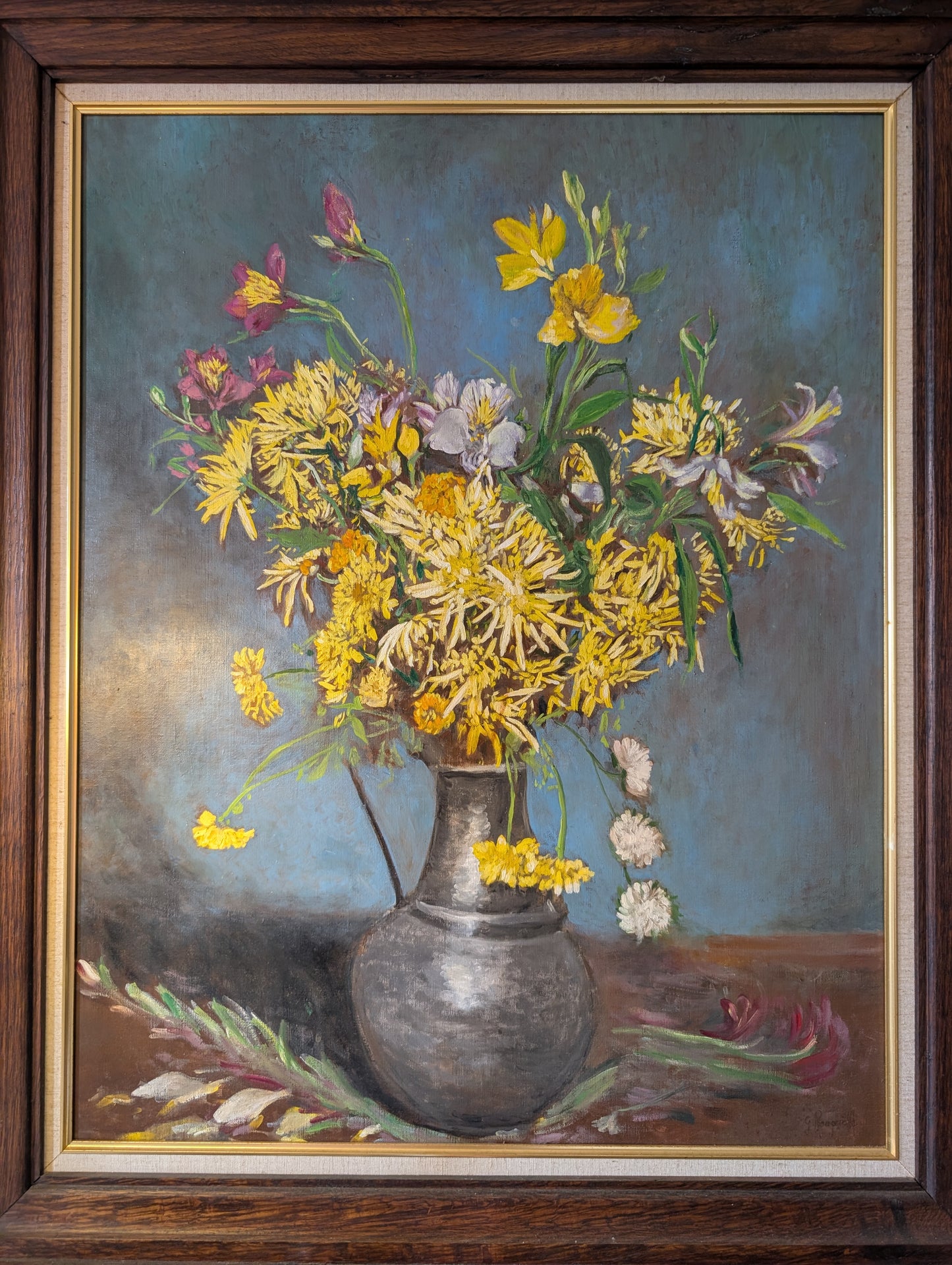 "Bouquet de fleurs" by Gisèle Rouquette - post impressionism - CXXth