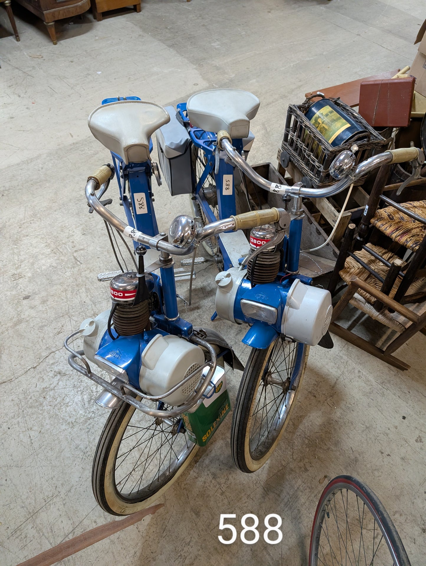 Pair of blue Solex bike 60's