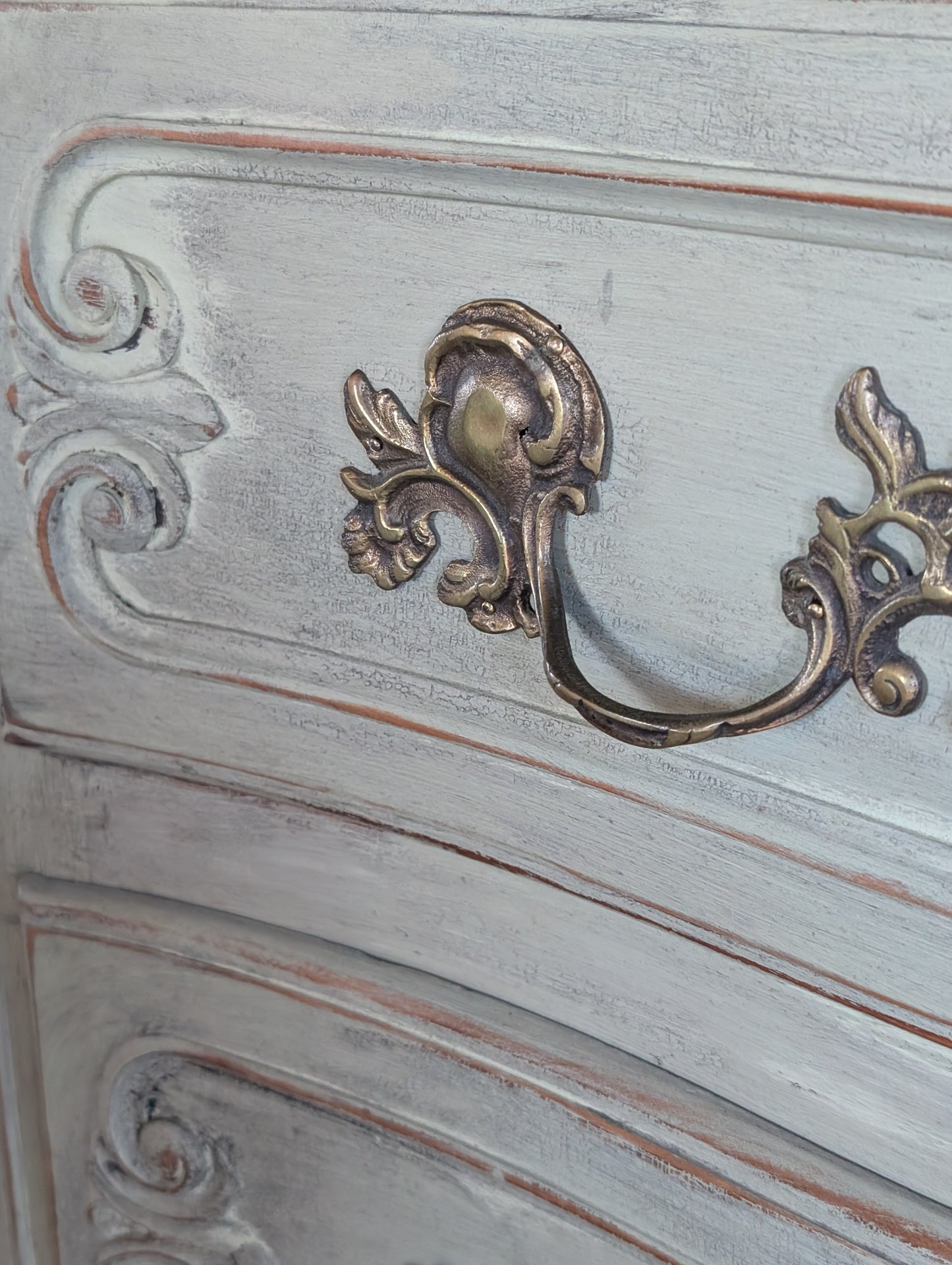 Red Marble top Chest of Drawers