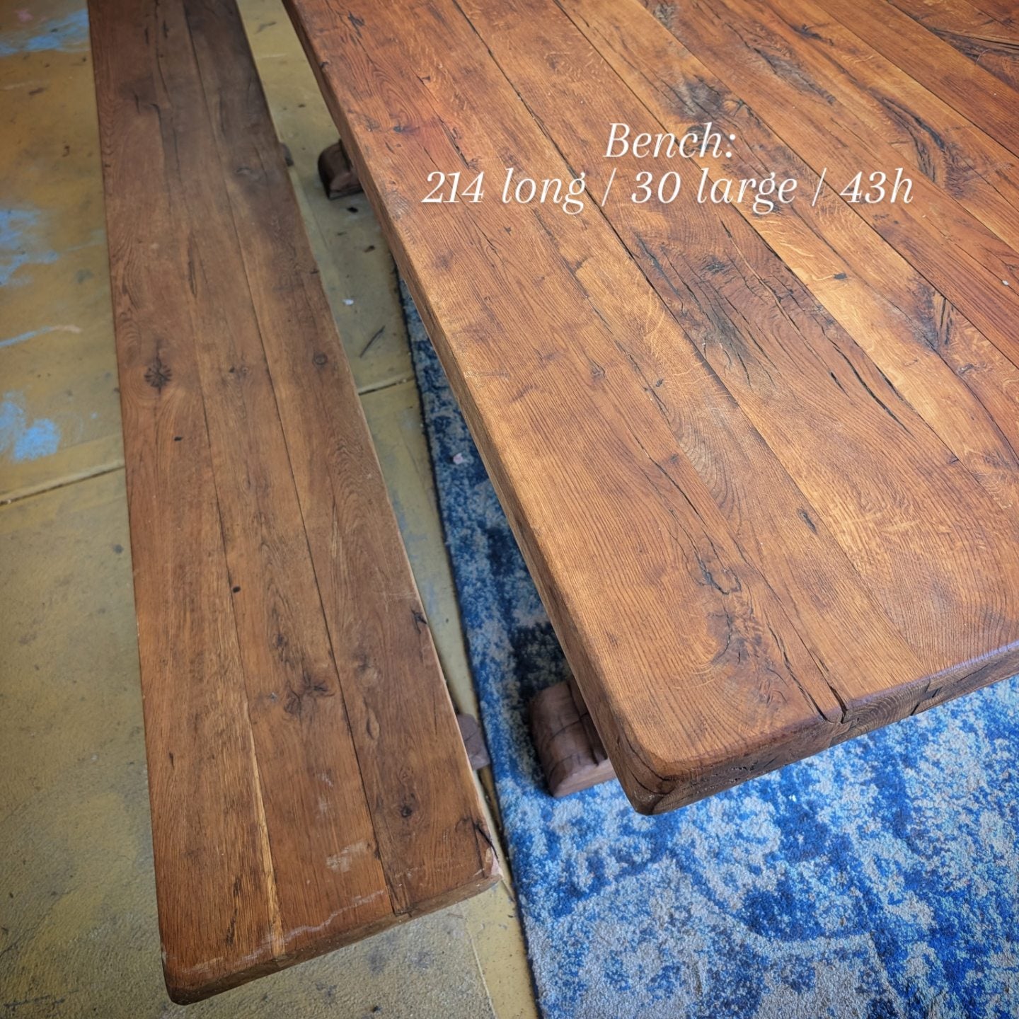 Solid Oak Monastery table with his bench