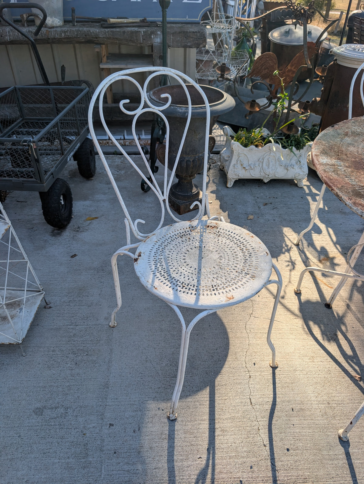 Antique 1900s French Hand-Forged Wrought Iron Garden Set