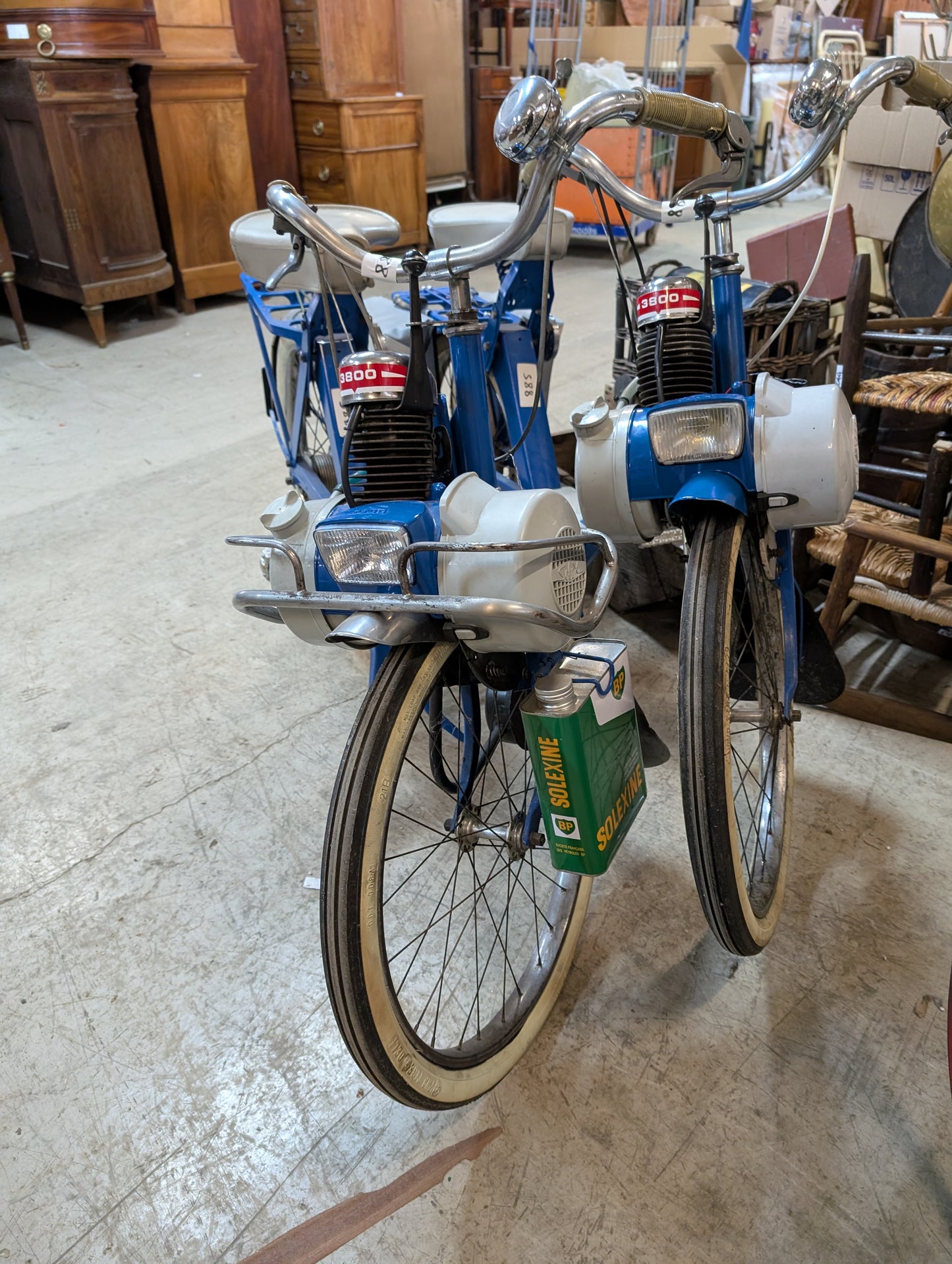 Pair of blue Solex bike 60's