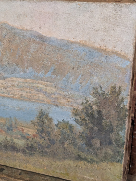 Annecy Lake -P.A. Cluzeau - oil on canvas - early CXXth