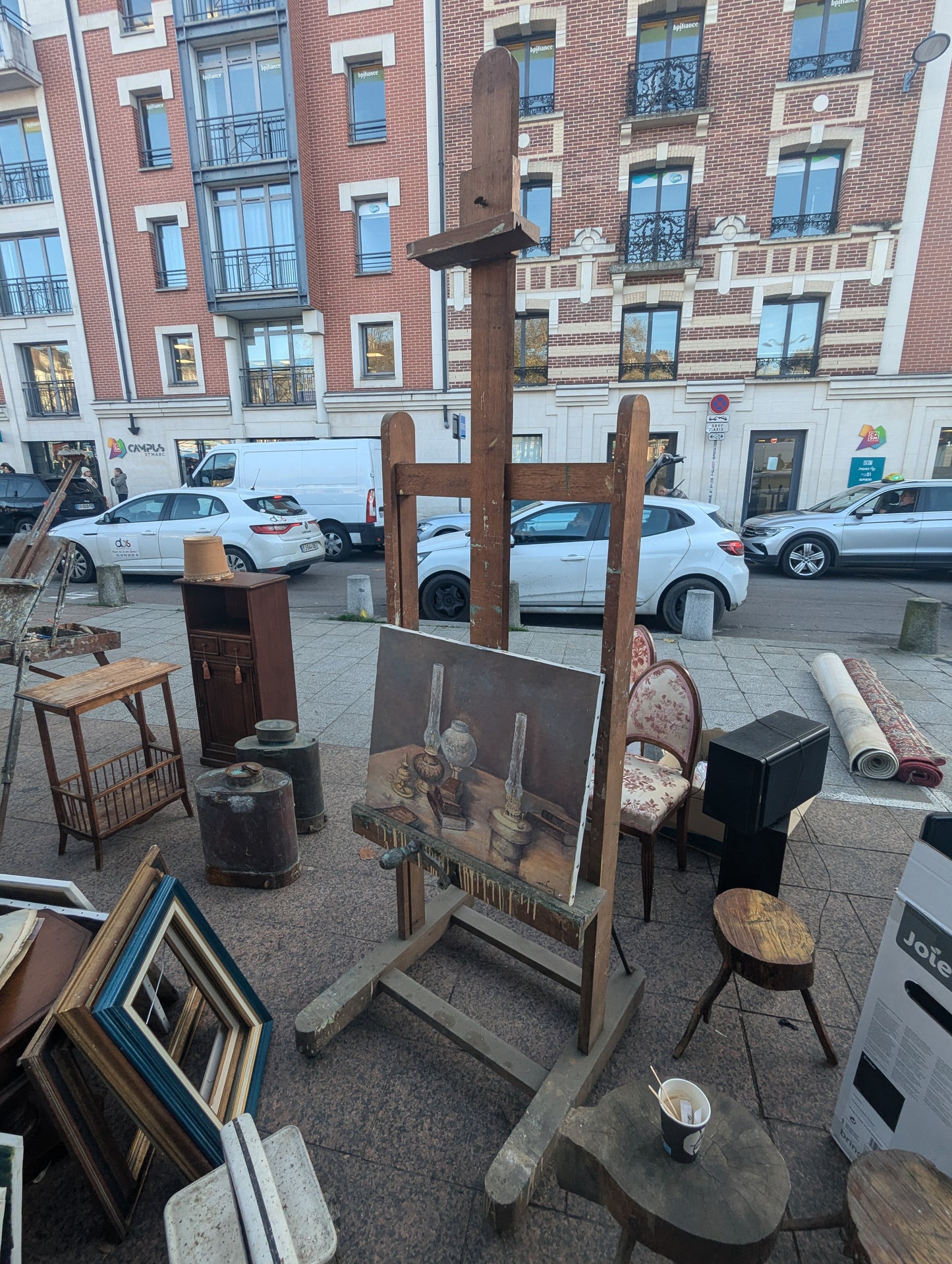 Antique Painting Easel of Normandie Artist