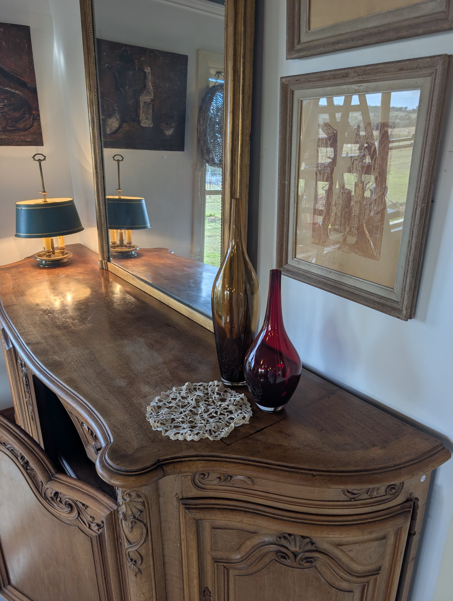 18th Century French Louis XV style walnut buffet enfilade
