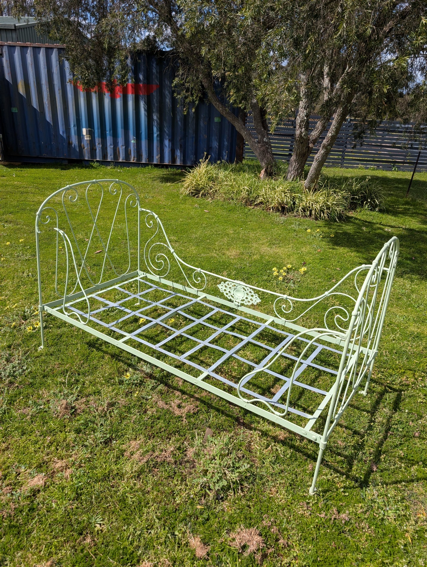 19th Century French wrought iron folding bed
