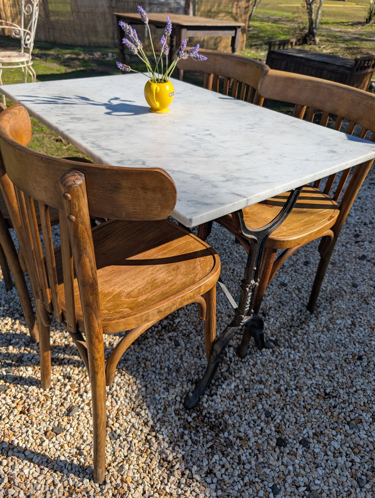 French Bistro Table with marble top XIXth C.