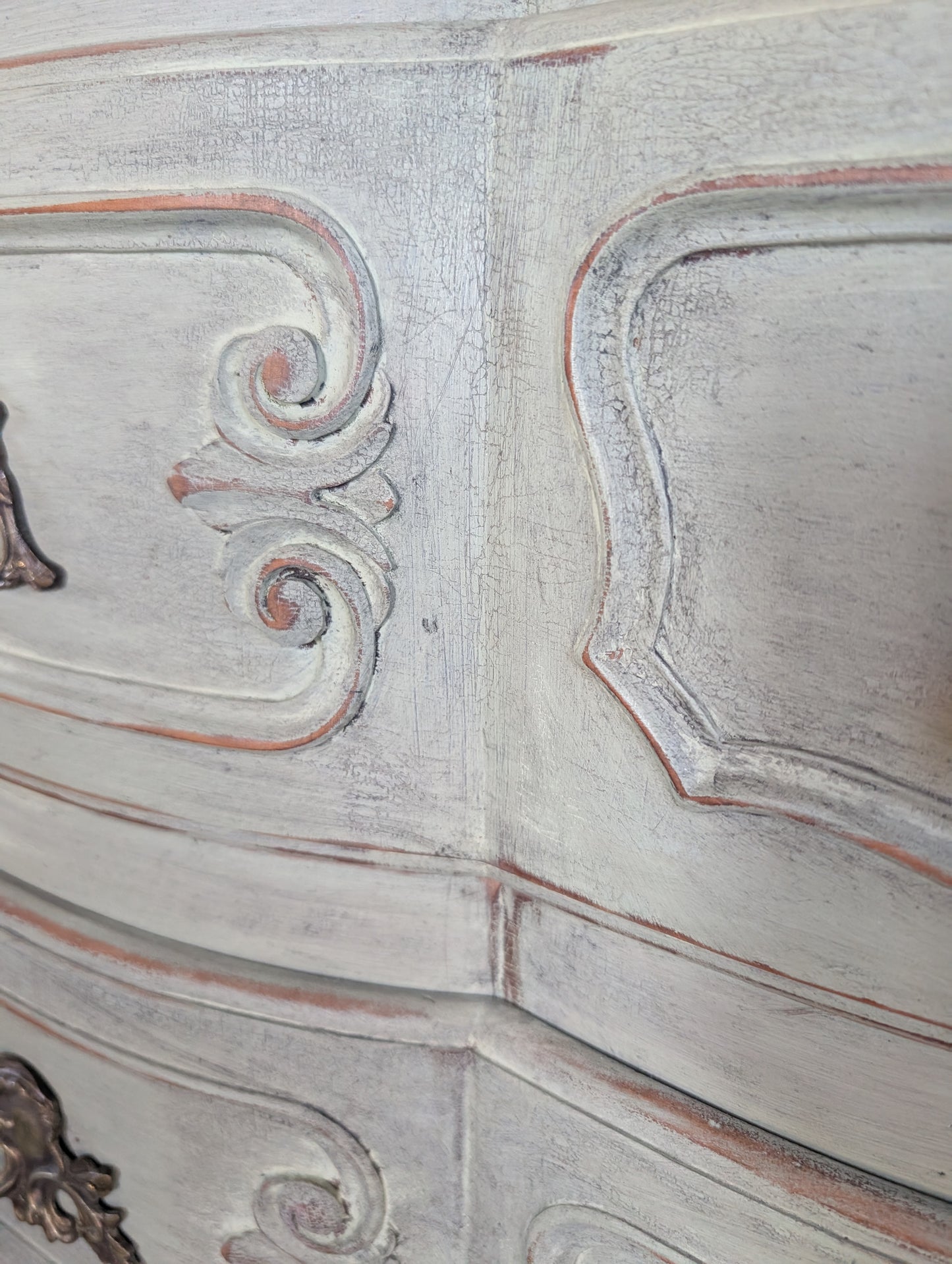 Red Marble top Chest of Drawers