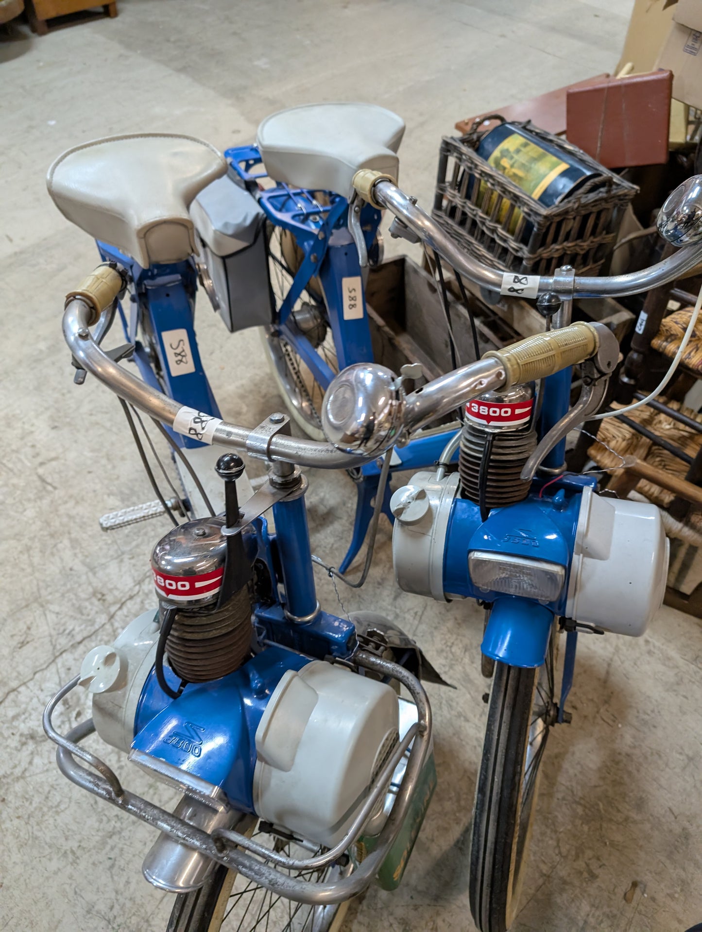 Pair of blue Solex bike 60's