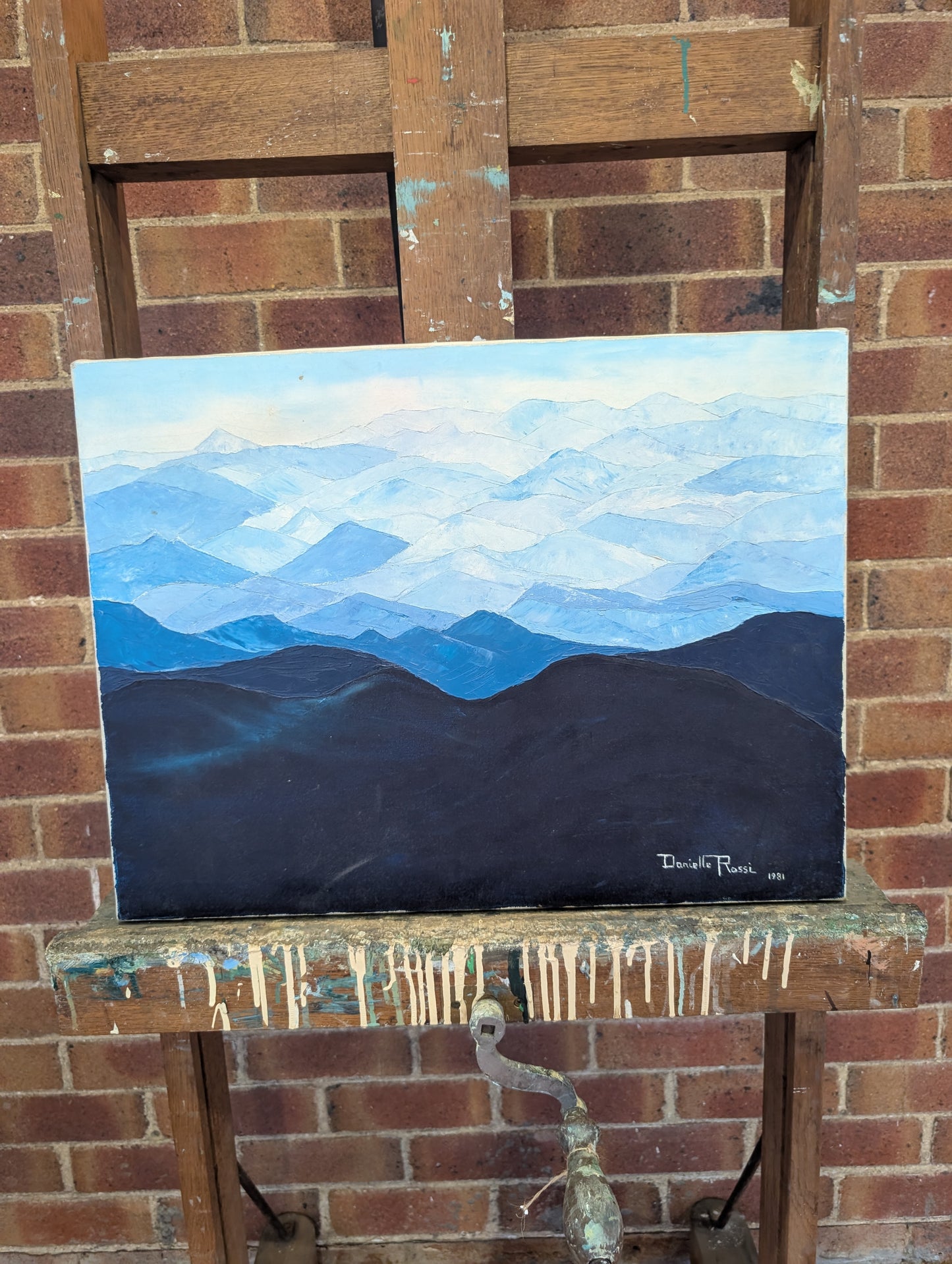 monochromatic receding mountain ridges by Danielle Rossi, 1981