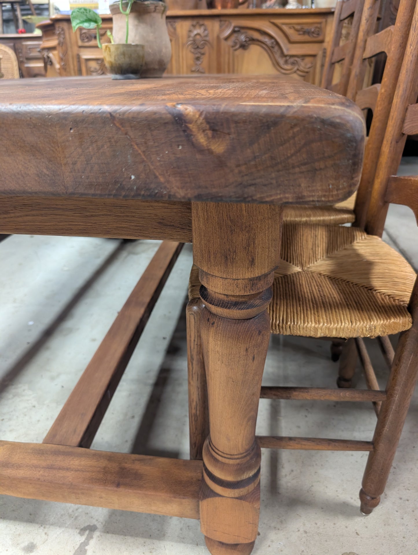 Oak french farm table, 6,5cm tabletop, 175long