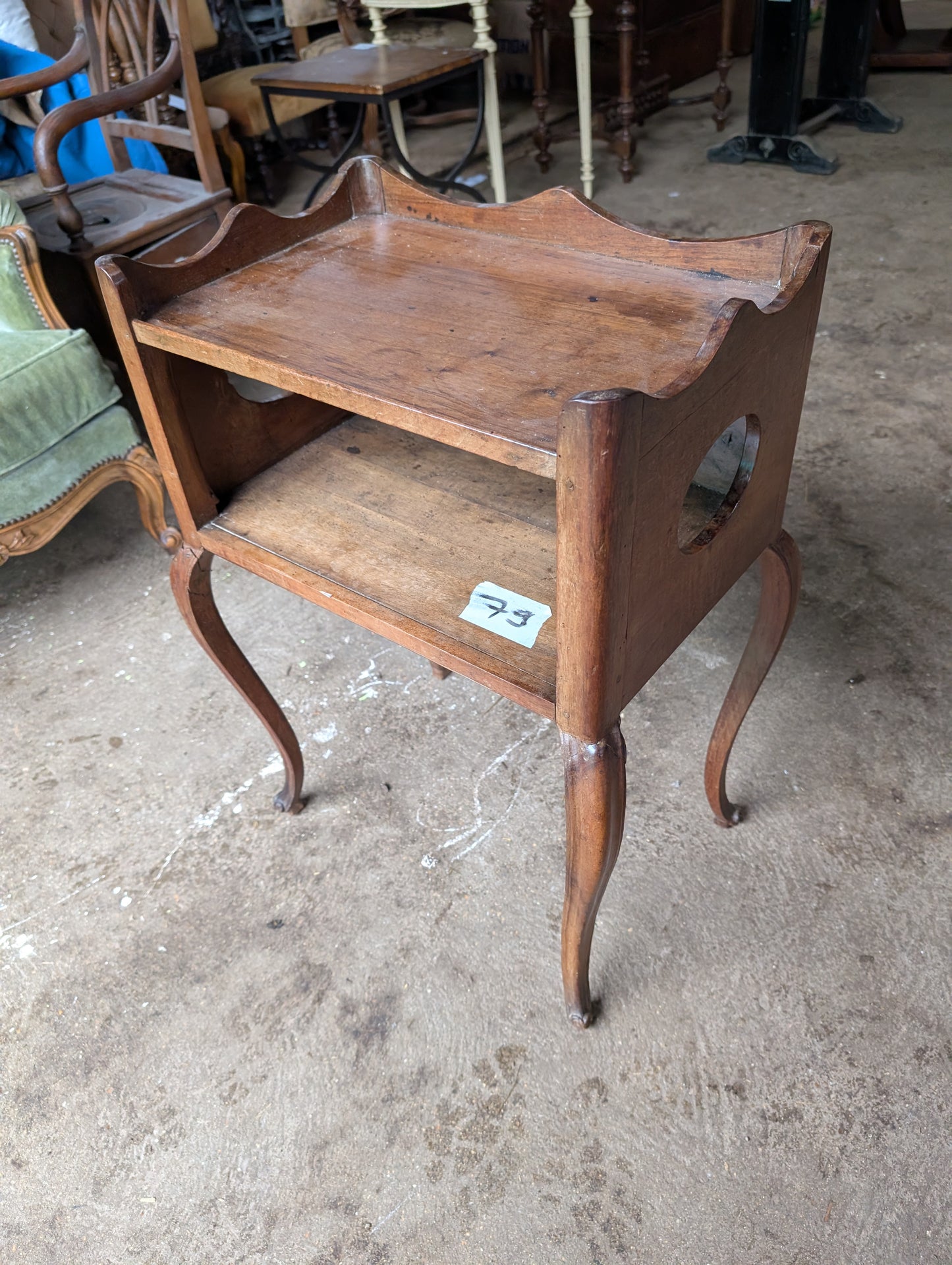 A Provincial carved oak Bedside Table
