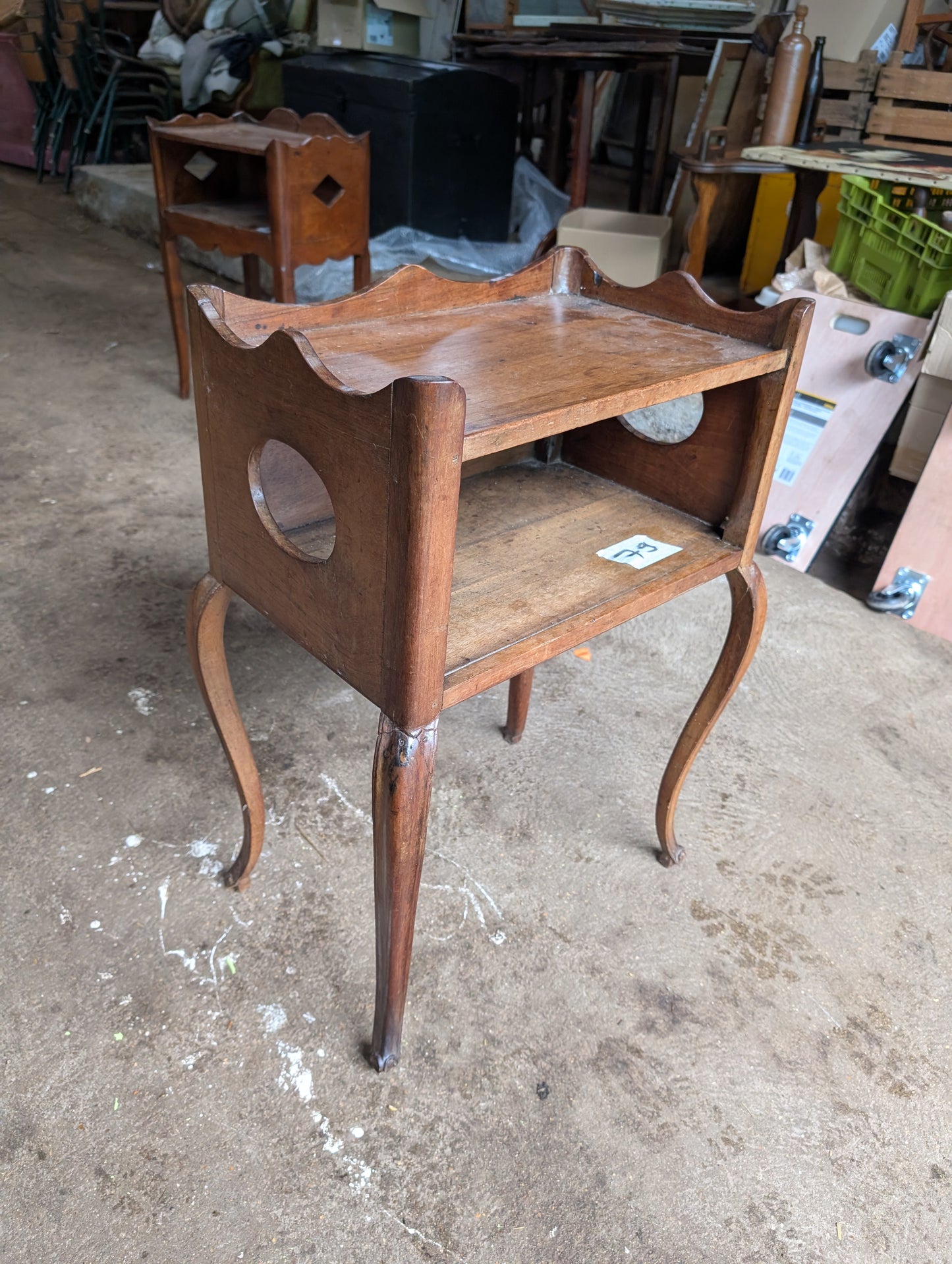 A Provincial carved oak Bedside Table