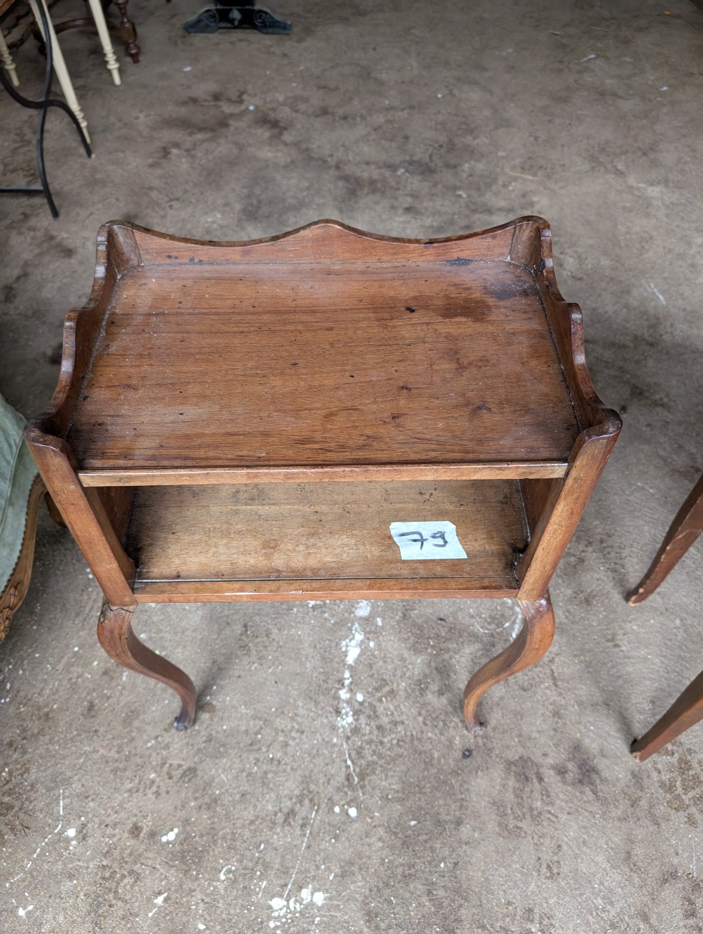 A Provincial carved oak Bedside Table