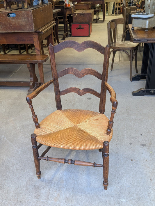 French provincial ladder-back armchair