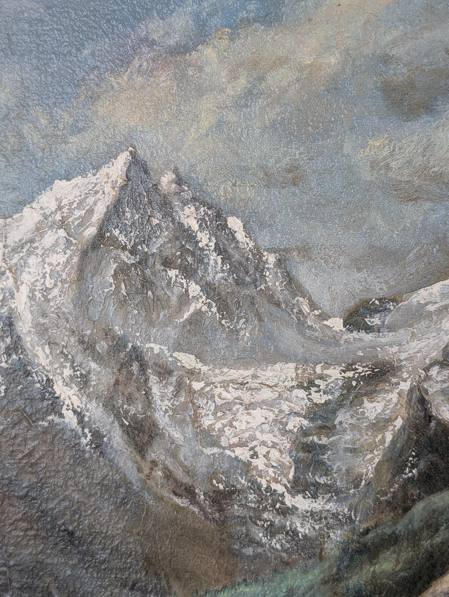French Alpine Oil Painting – "La Meije" by G. Chéron 1960