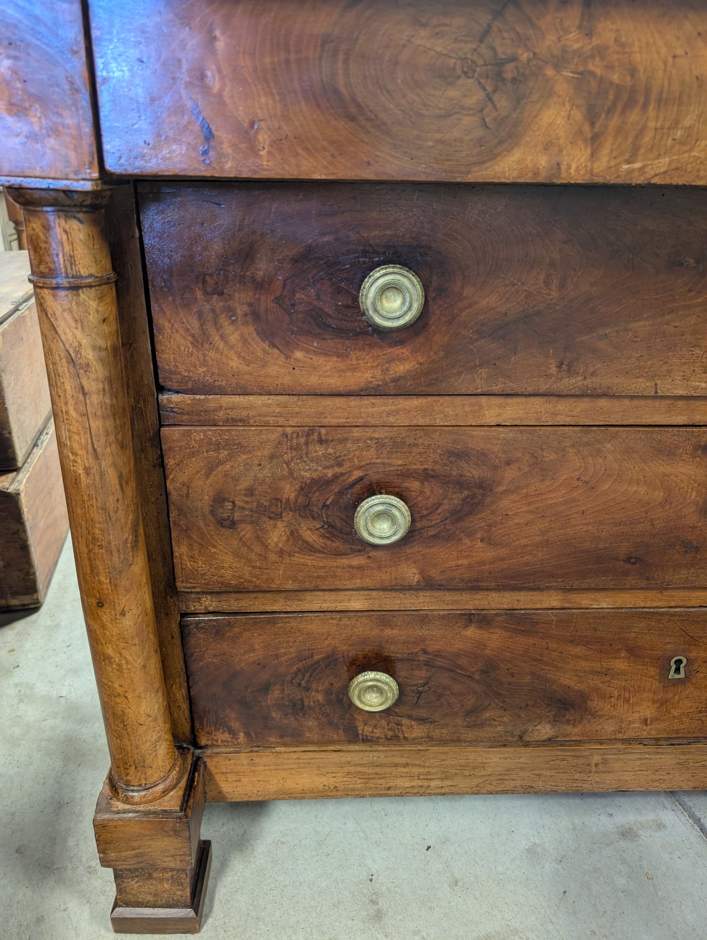 C19th walnut empire style commode.