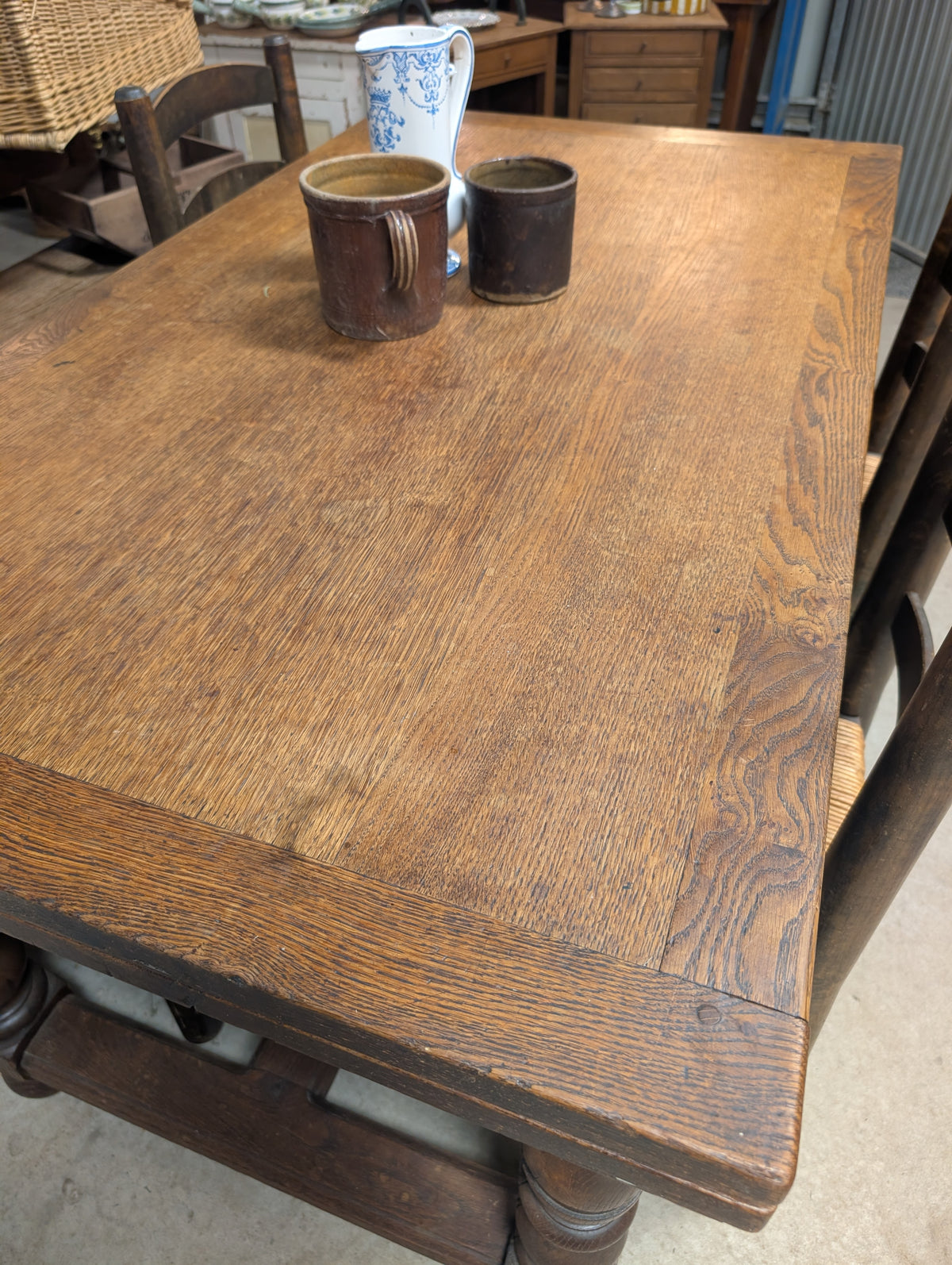 Rustic Oak farm table with extensions