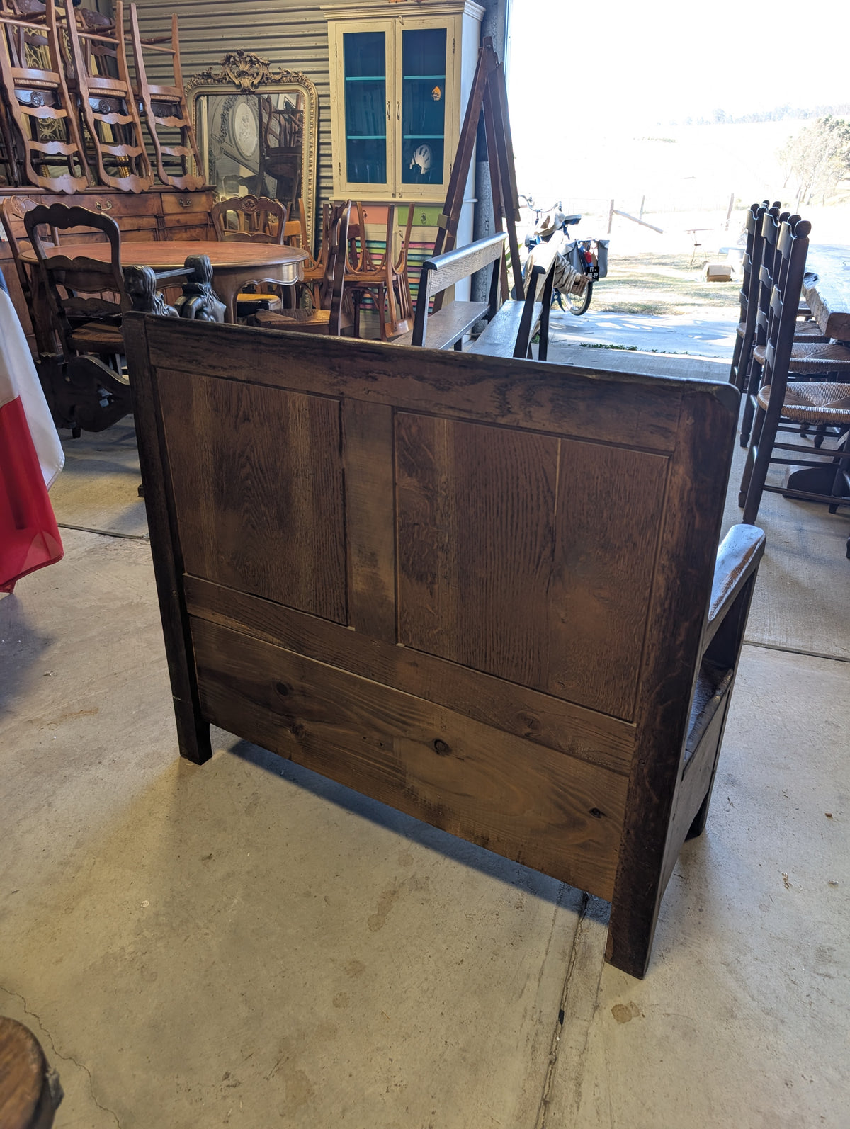 C19th French Provincial Oak Storage Bench / Hall Bench from Normandy