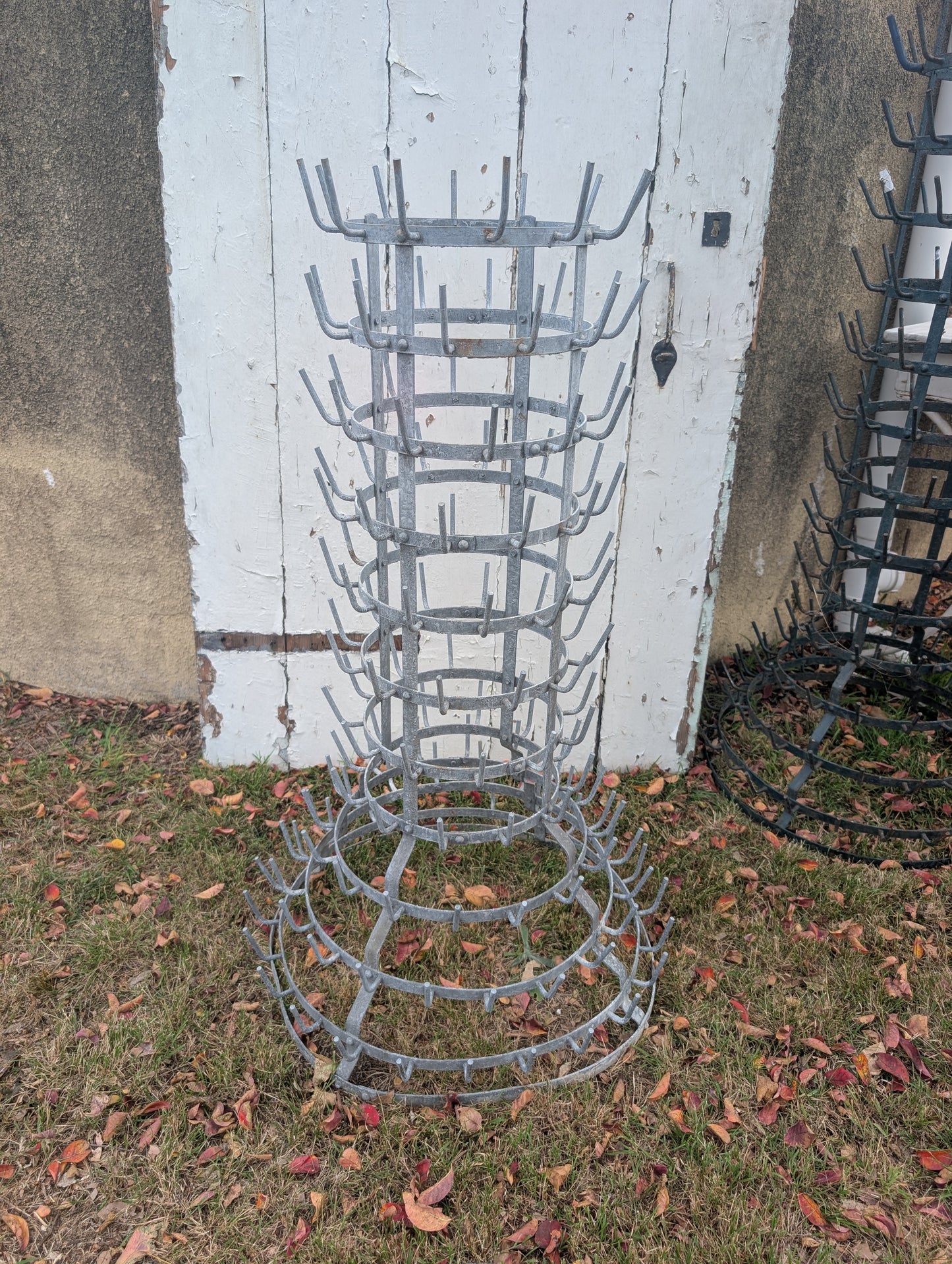 French metal bottle drying rack