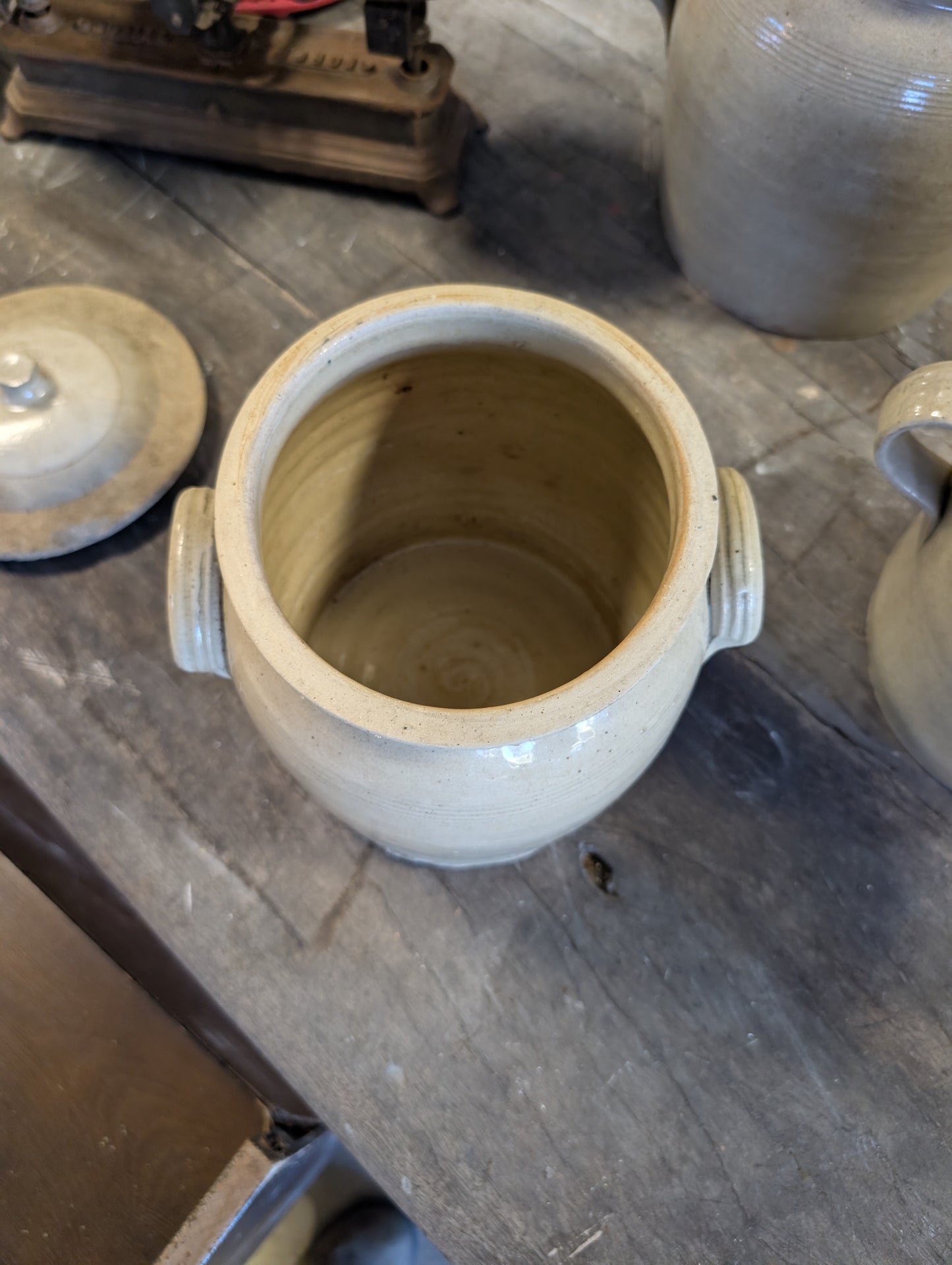 French Antique Stoneware confit pots