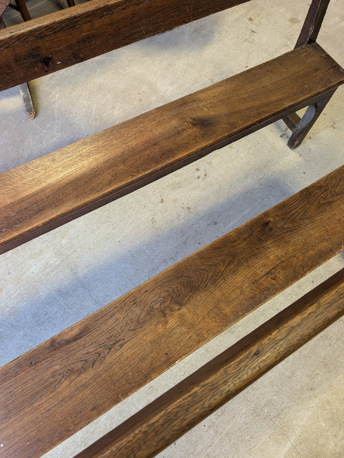 Pair of Antique French Open-Back Bench Pews - Circa 1900