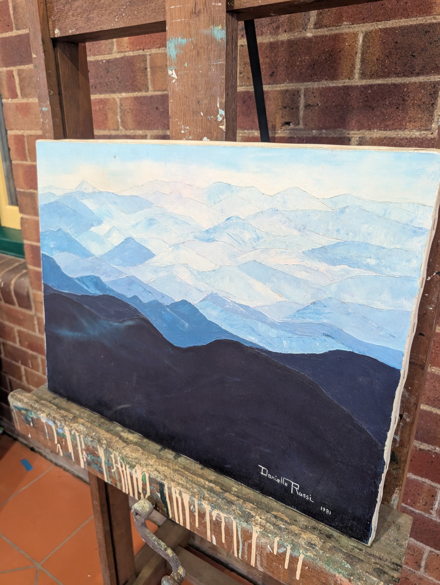monochromatic receding mountain ridges by Danielle Rossi, 1981