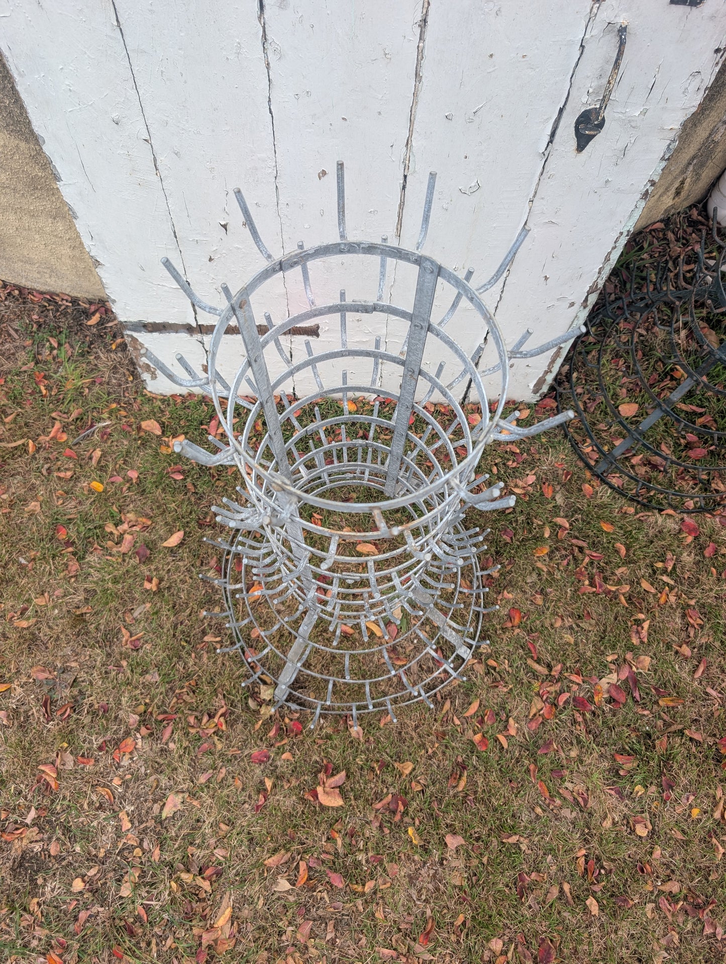 French metal bottle drying rack