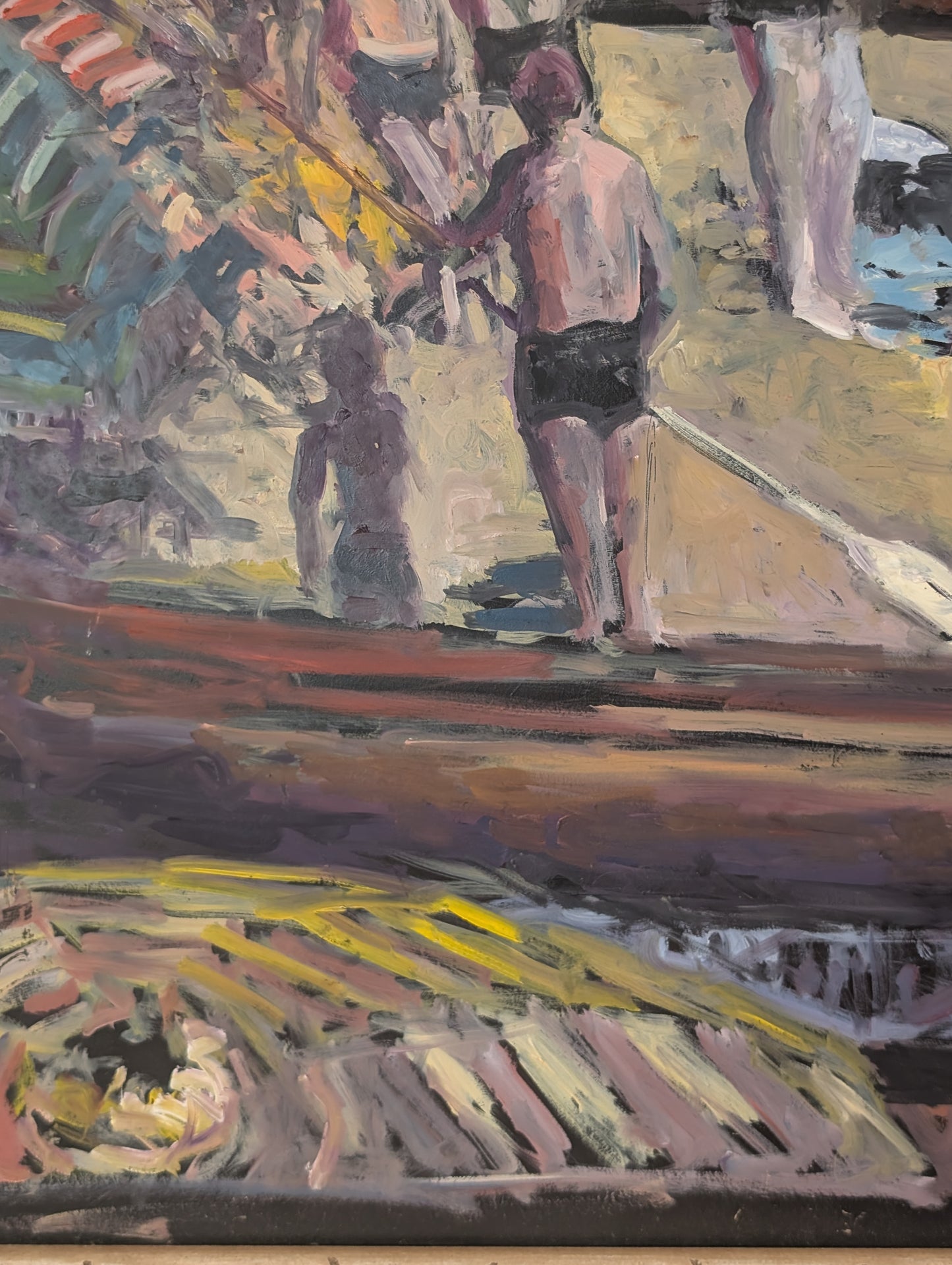 Bathers by the Shore by Patrice Landauer, Oil on board