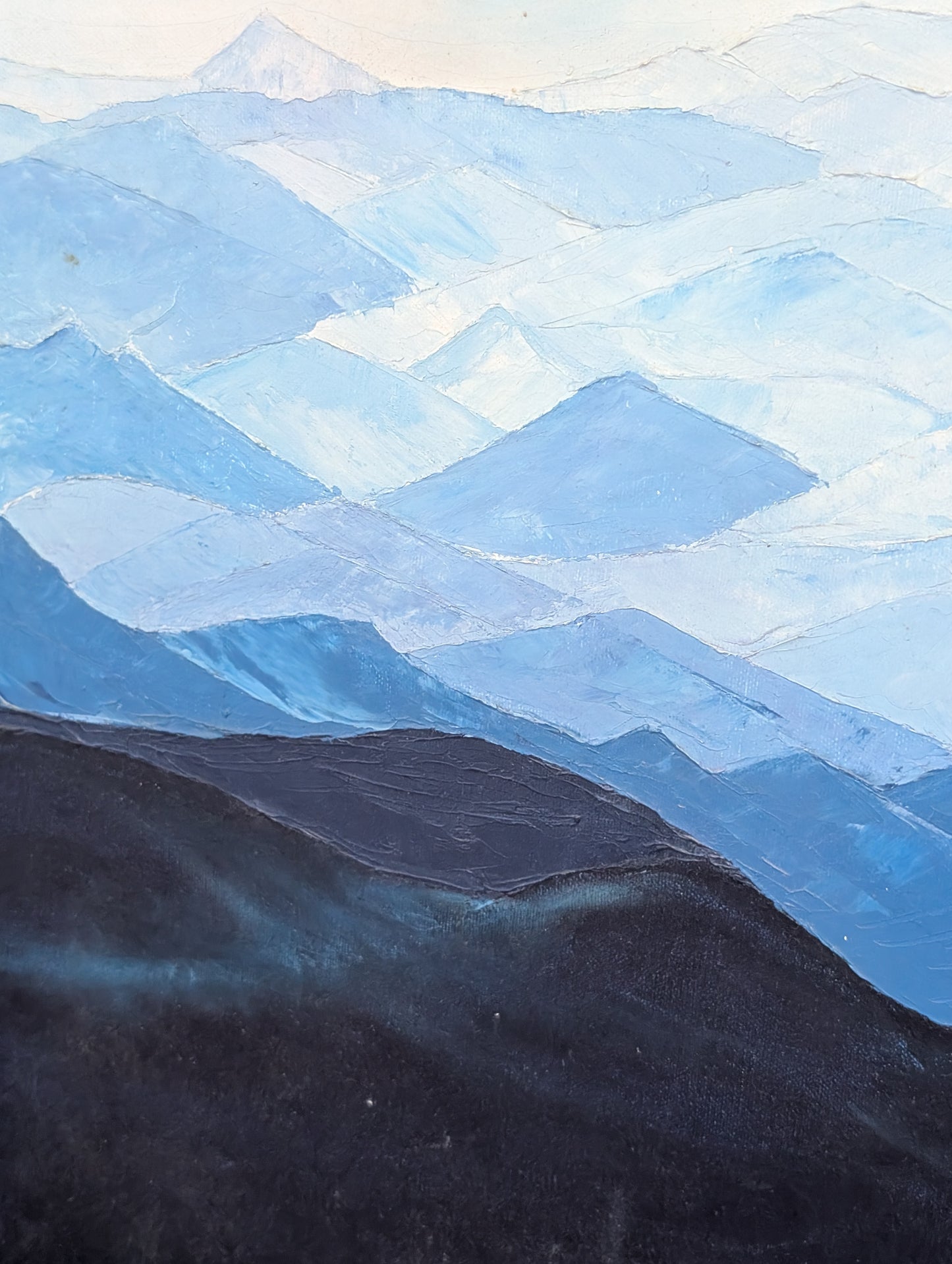 monochromatic receding mountain ridges by Danielle Rossi, 1981