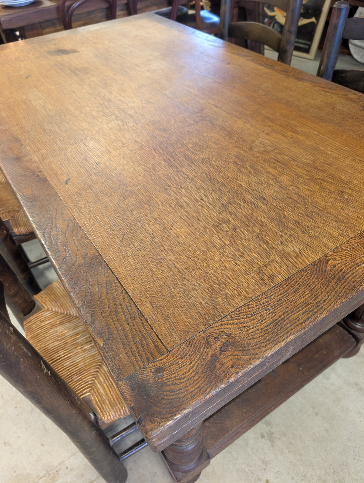 Rustic Oak farm table with extensions