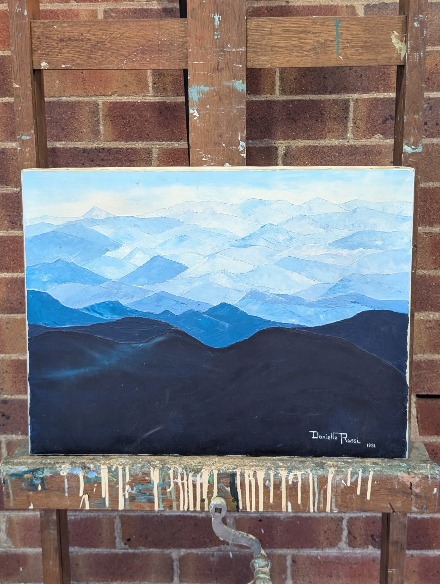 monochromatic receding mountain ridges by Danielle Rossi, 1981
